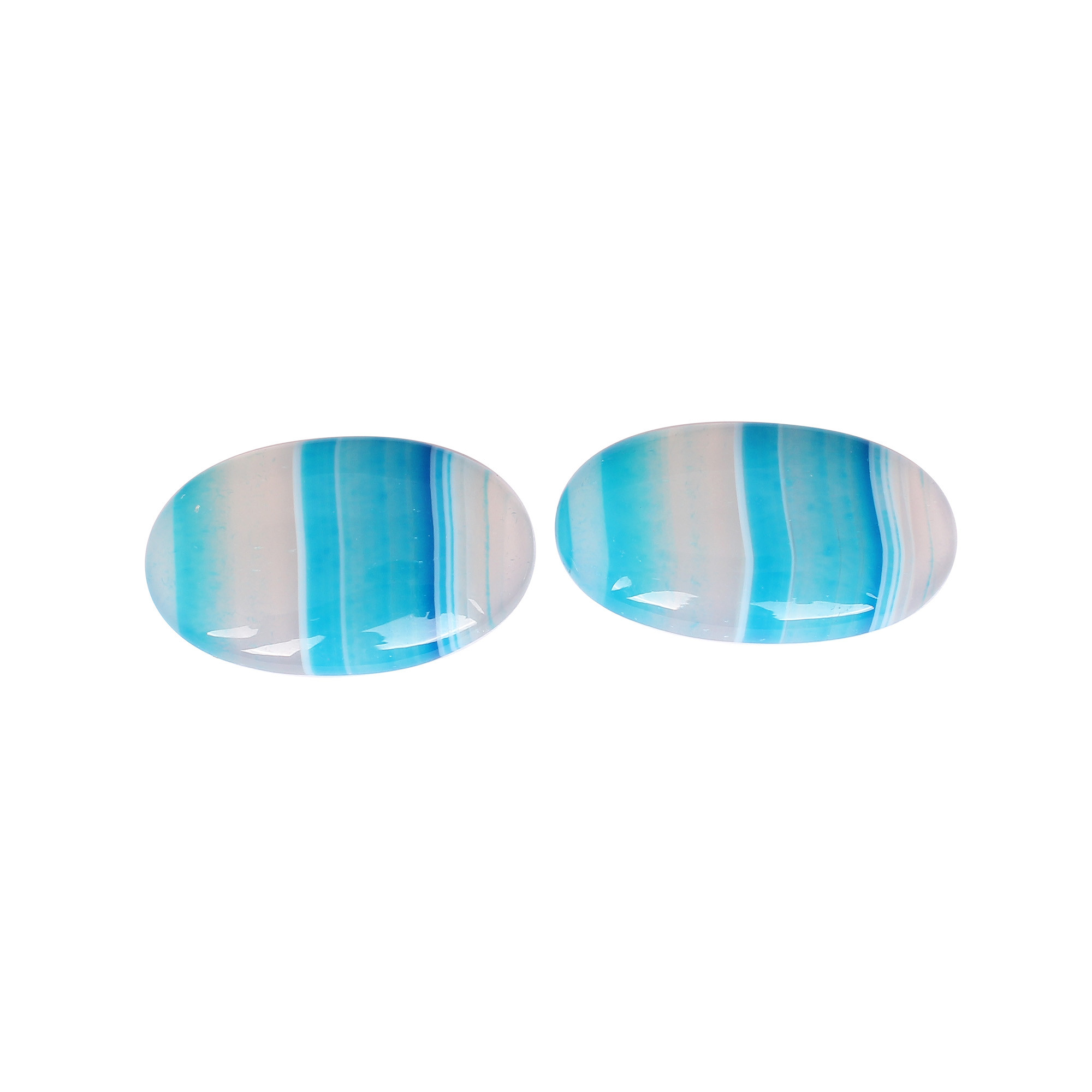 Loose Oval Gemstone Blue Agate 7260cts Pair Gemstone Lot For Jewelry Making Stone For Earrings