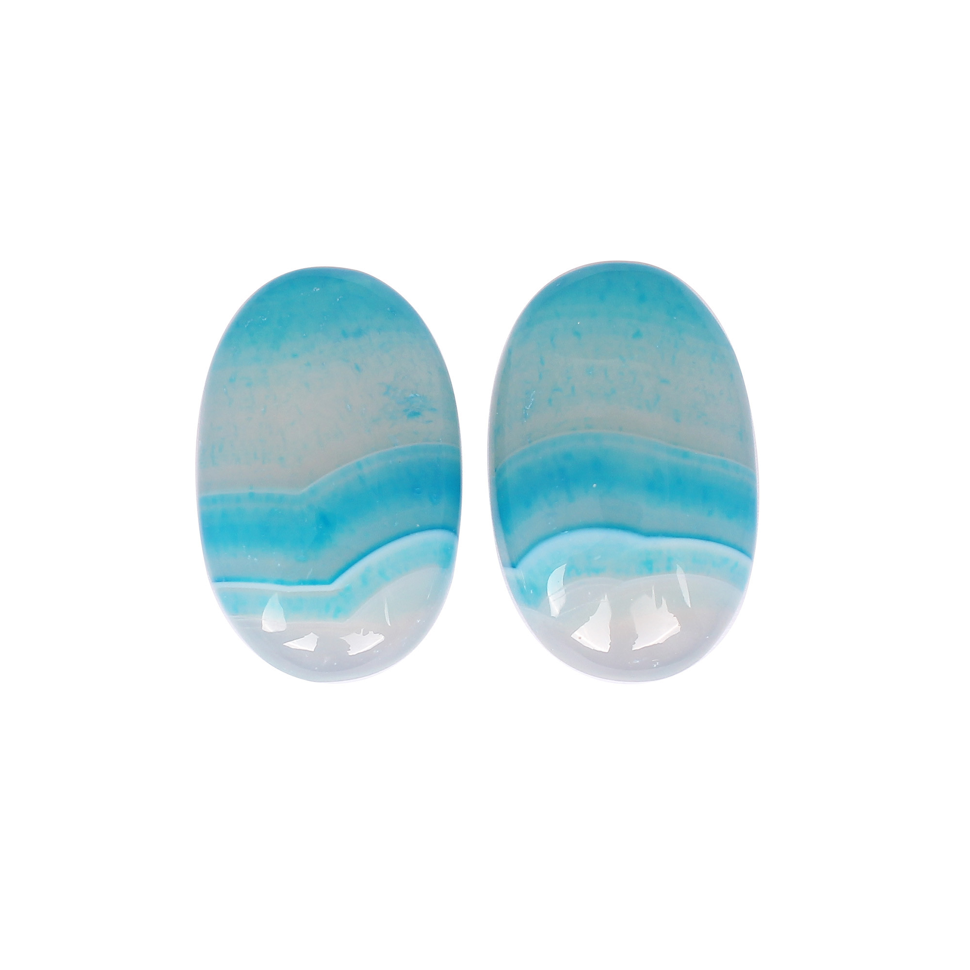 Loose Gemstone Blue Agate 7890cts Pair Gemstone Lot For Jewelry Making Stone For Earrings