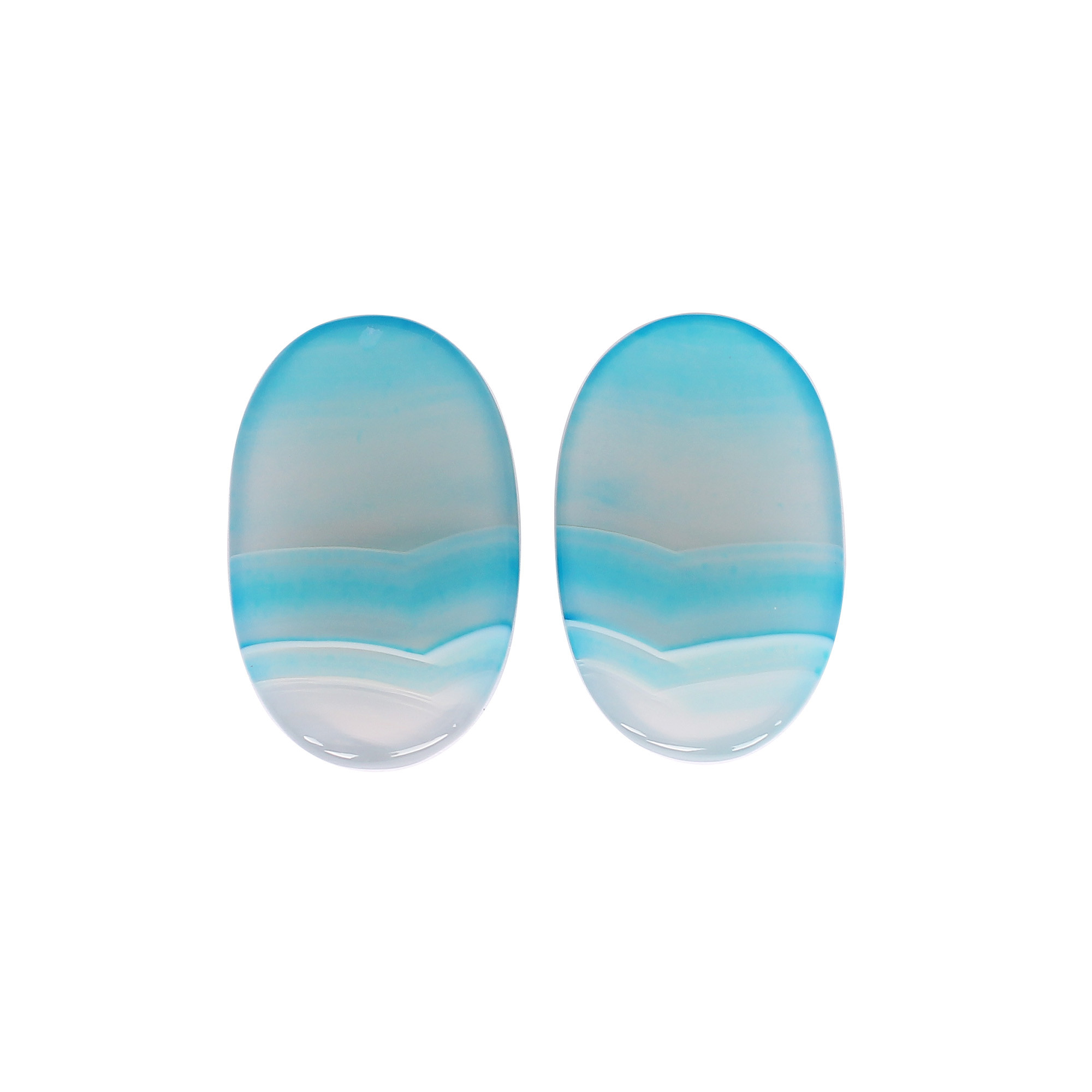Loose Gemstone Blue Agate 7890cts Pair Gemstone Lot For Jewelry Making Stone For Earrings