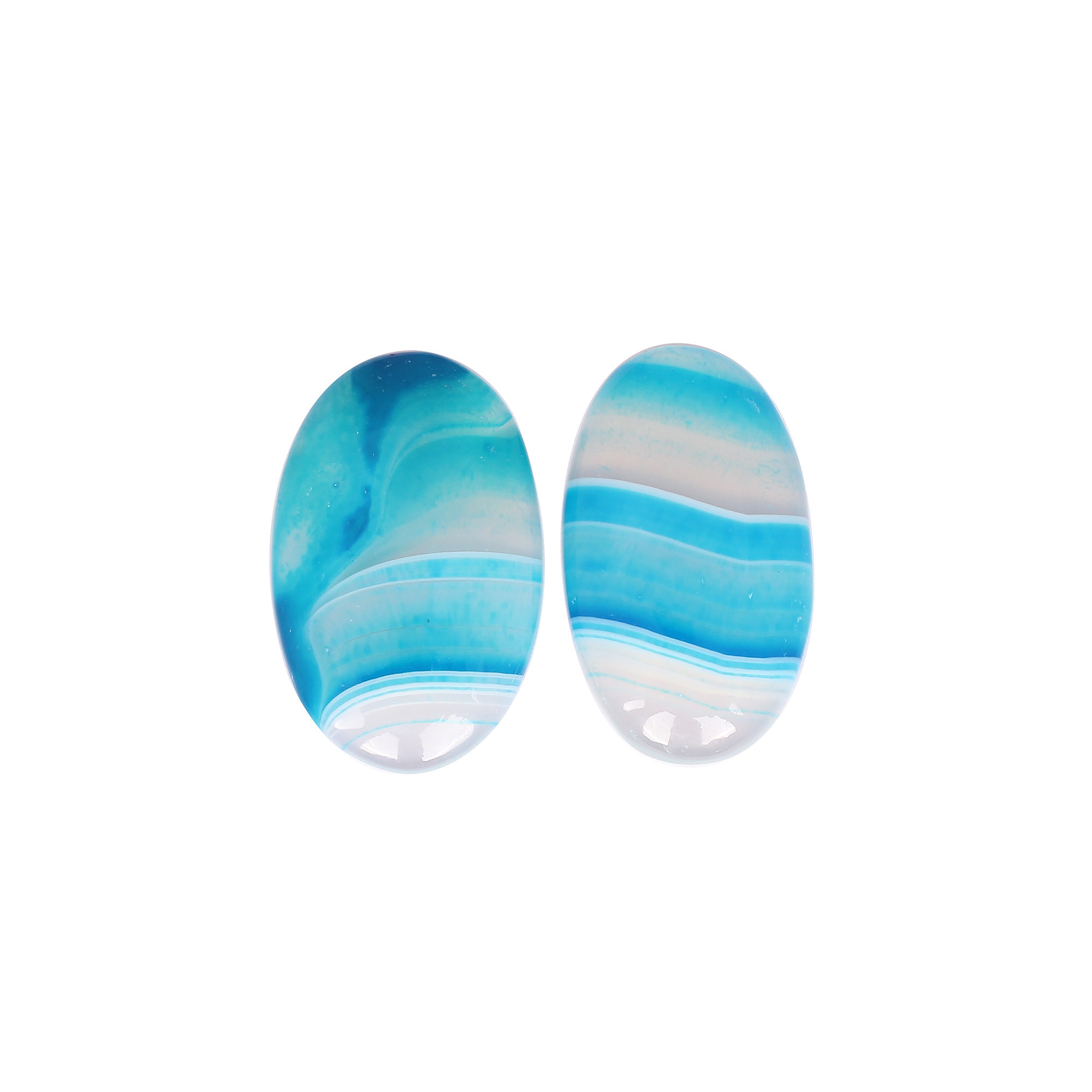 Loose Gemstone Blue Agate 7635cts Pair Gemstone Lot For Jewelry Making Stone For Earrings