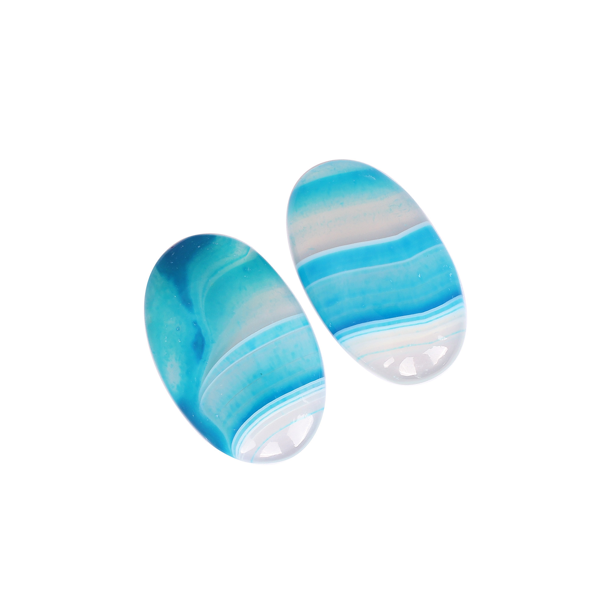 Loose Gemstone Blue Agate 7635cts Pair Gemstone Lot For Jewelry Making Stone For Earrings