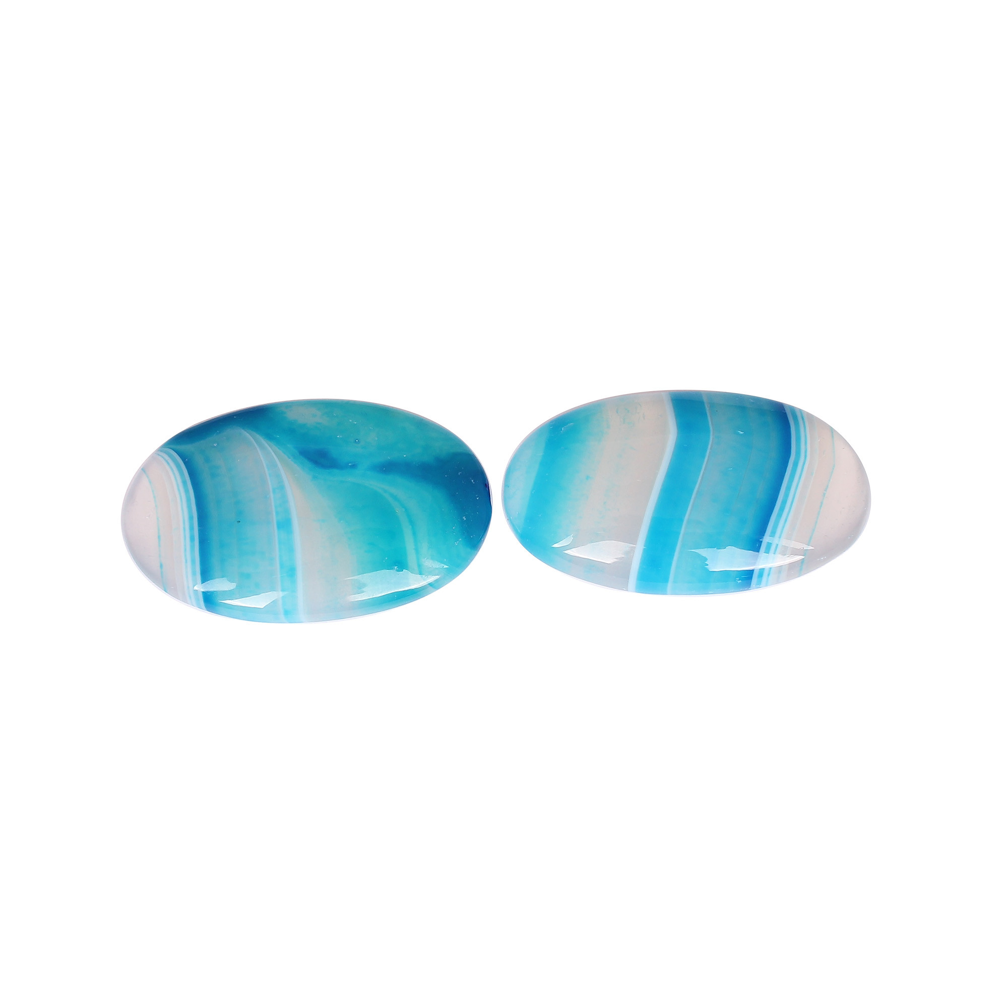 Loose Gemstone Blue Agate 7635cts Pair Gemstone Lot For Jewelry Making Stone For Earrings