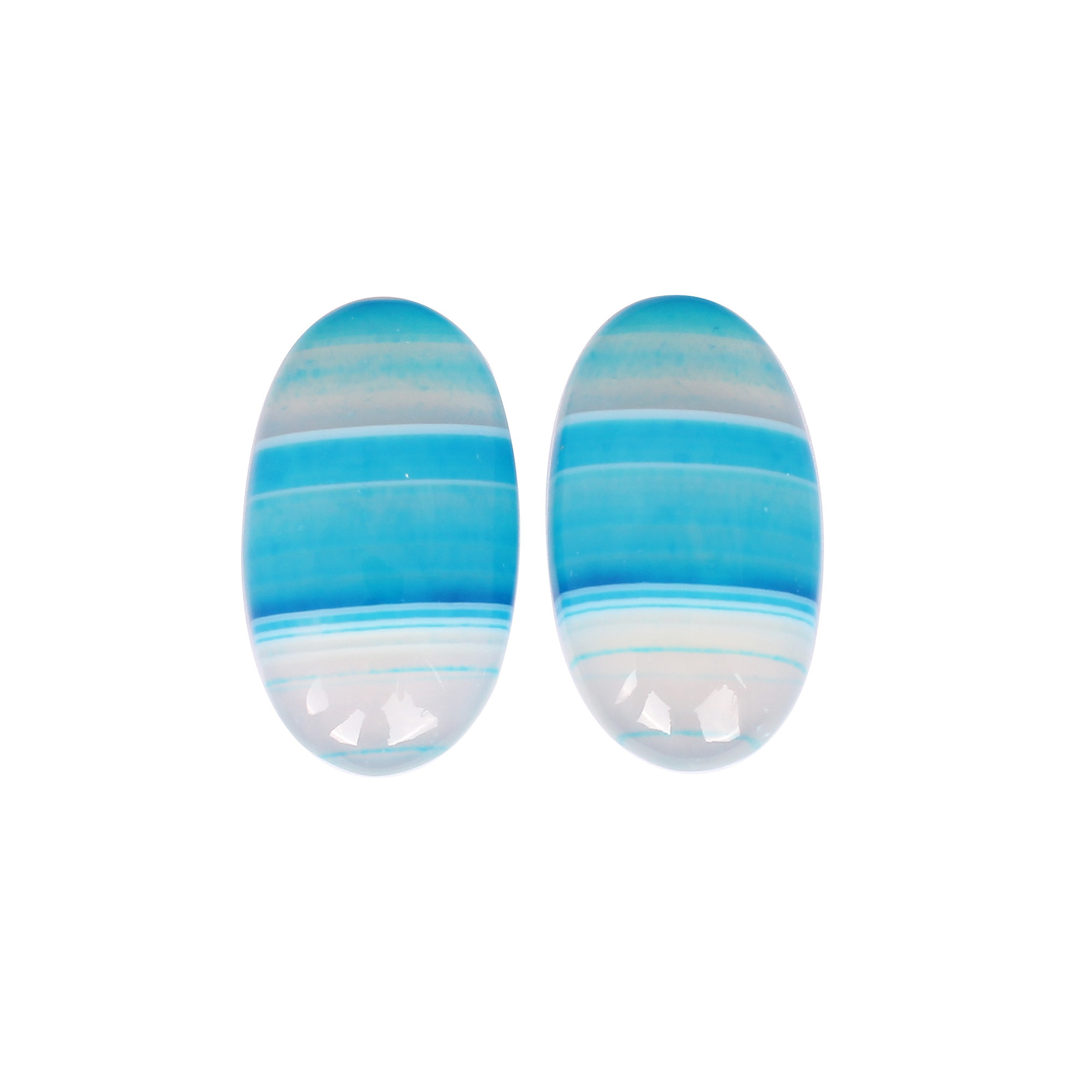 Loose Gemstone Blue Agate 5335cts Pair Gemstone Lot For Jewelry Making Stone For Earrings