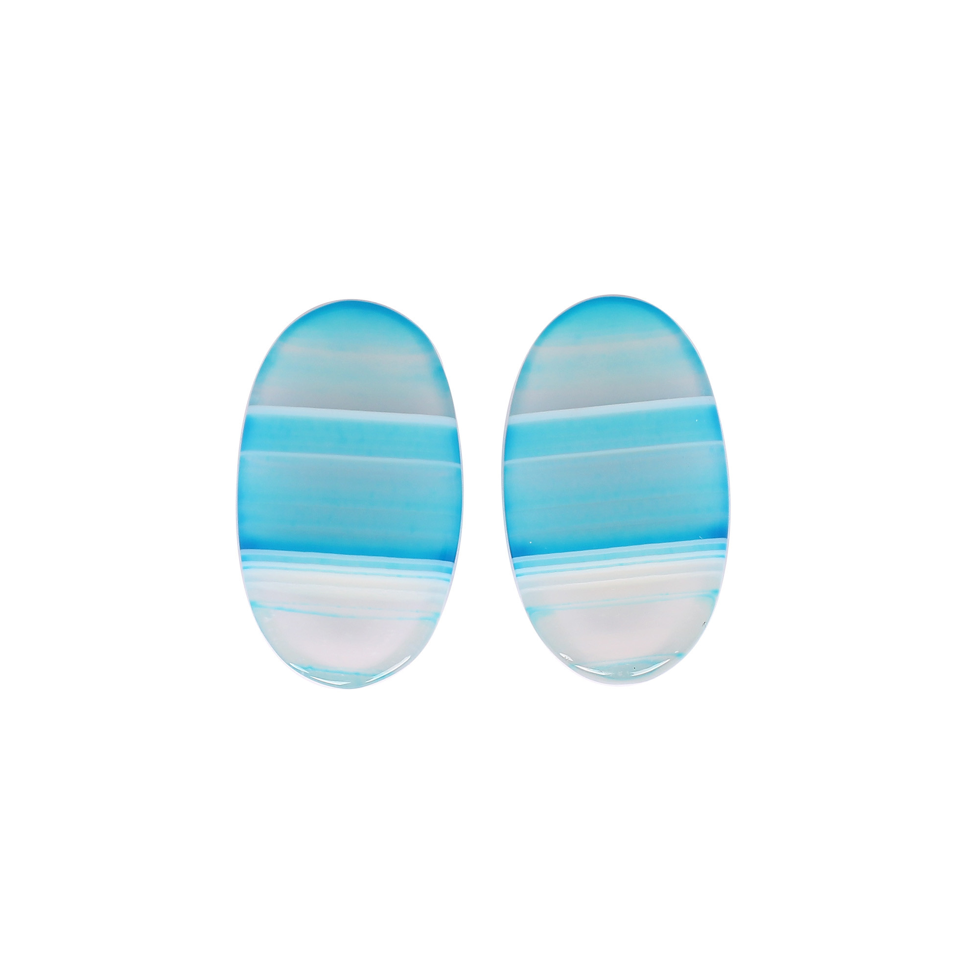 Loose Gemstone Blue Agate 5335cts Pair Gemstone Lot For Jewelry Making Stone For Earrings