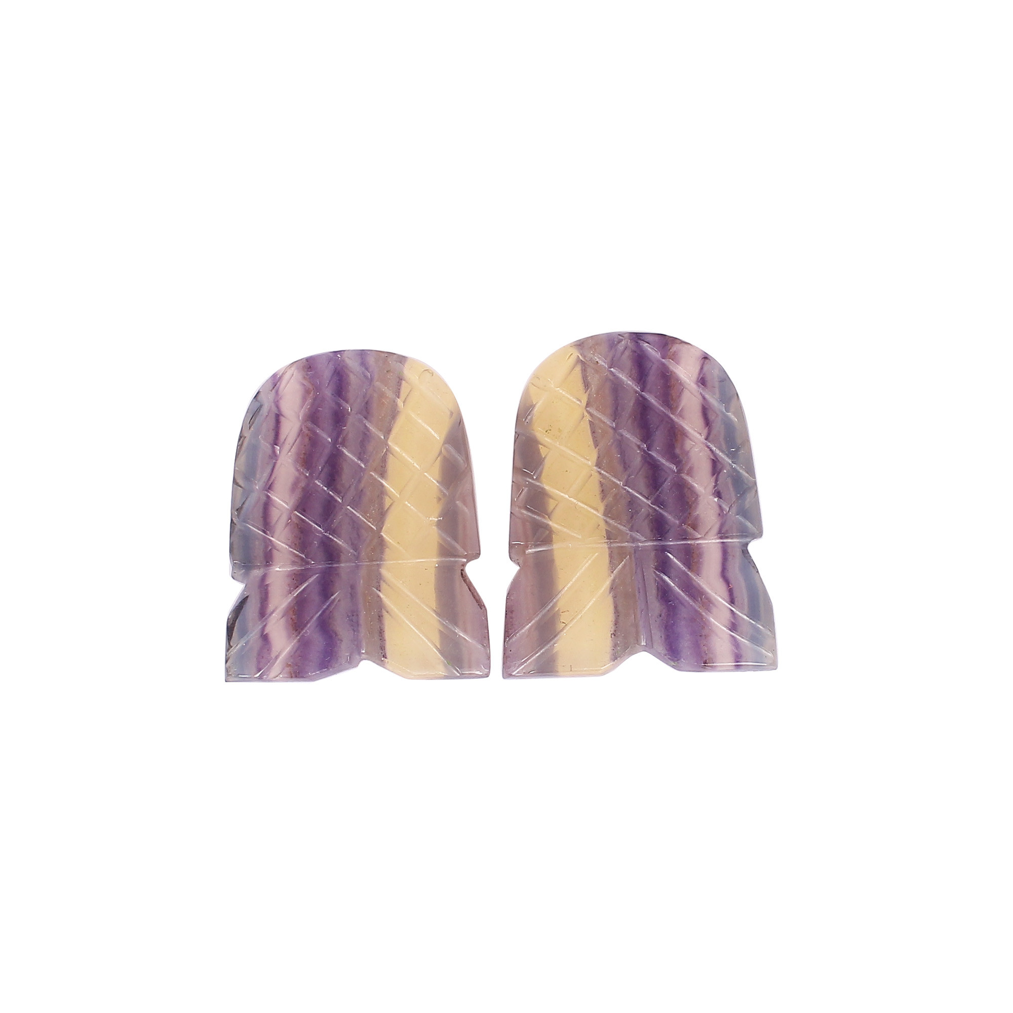 2 Pcs 75cts Multi Fluorite Gemstone Lot Carving Loose Gemstone Gemstone For Jewelry Making Stone Ring Earring