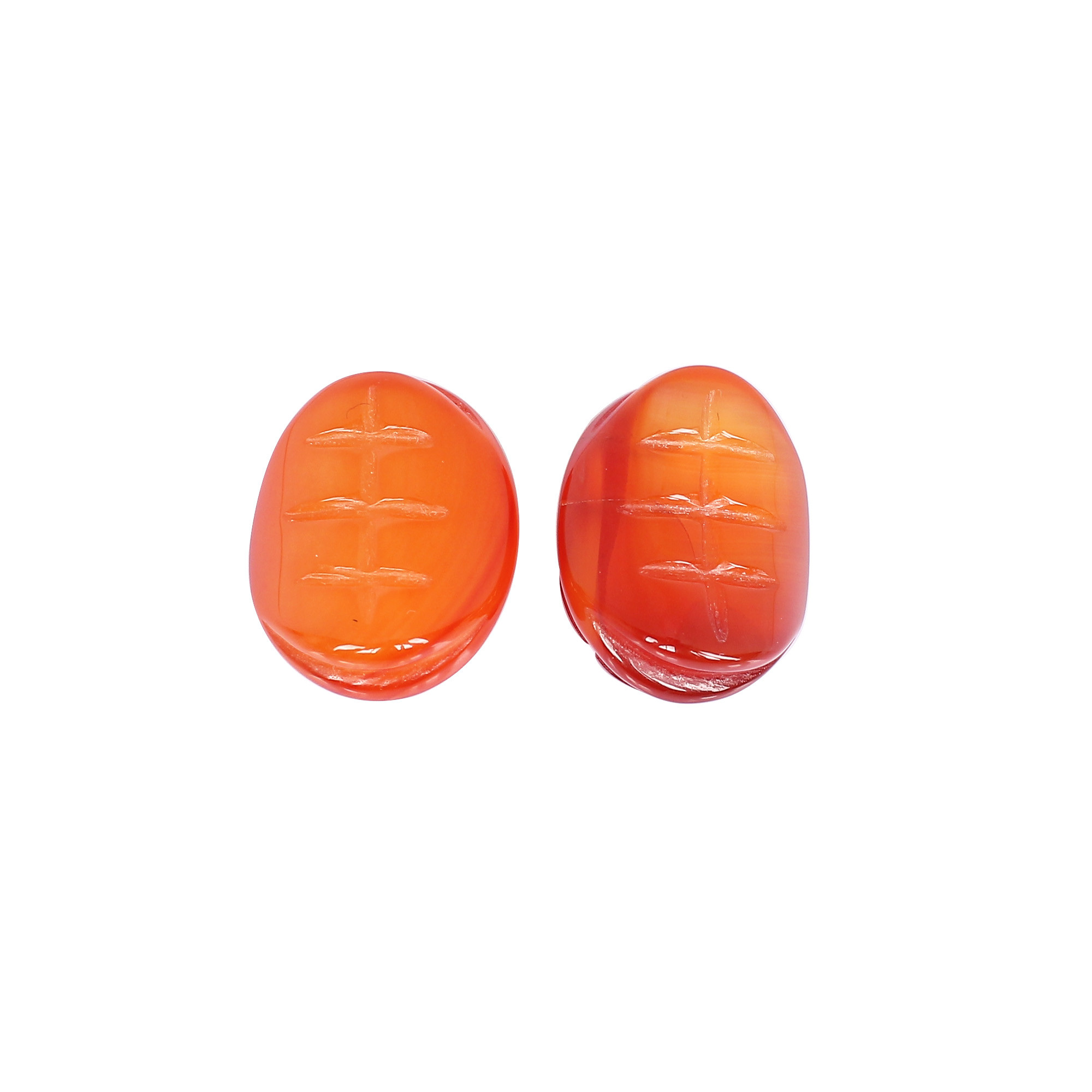 Orange Carnelian 2 pcs 97cts Gemstone Lot Carving Loose Gemstone Gemstone For Jewelry Making Stone