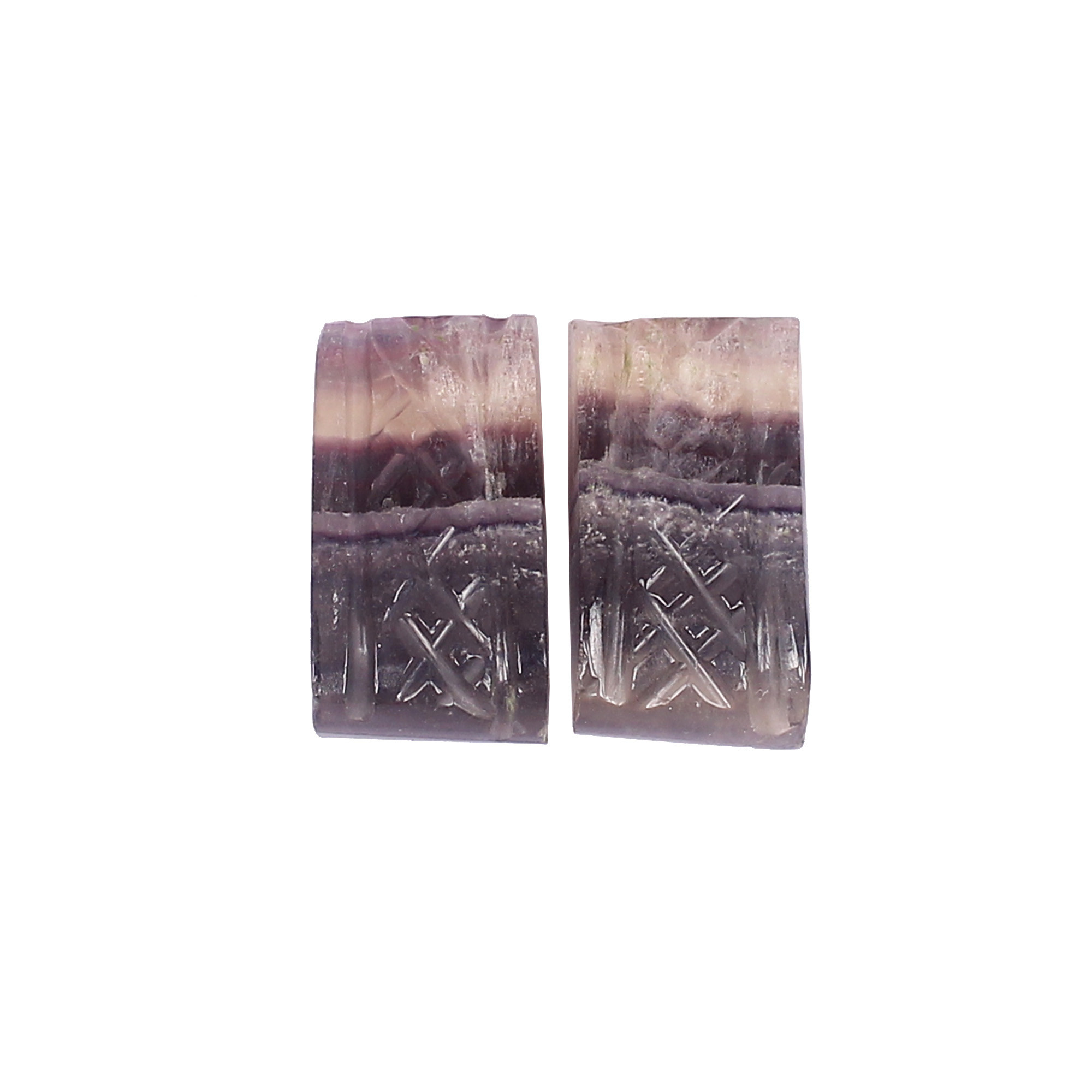 Multi Fluorite 2 Pcs 60cts Gemstone Lot Carving Loose Gemstone Gemstone For Jewelry Making Handmade Stone Ring Earring