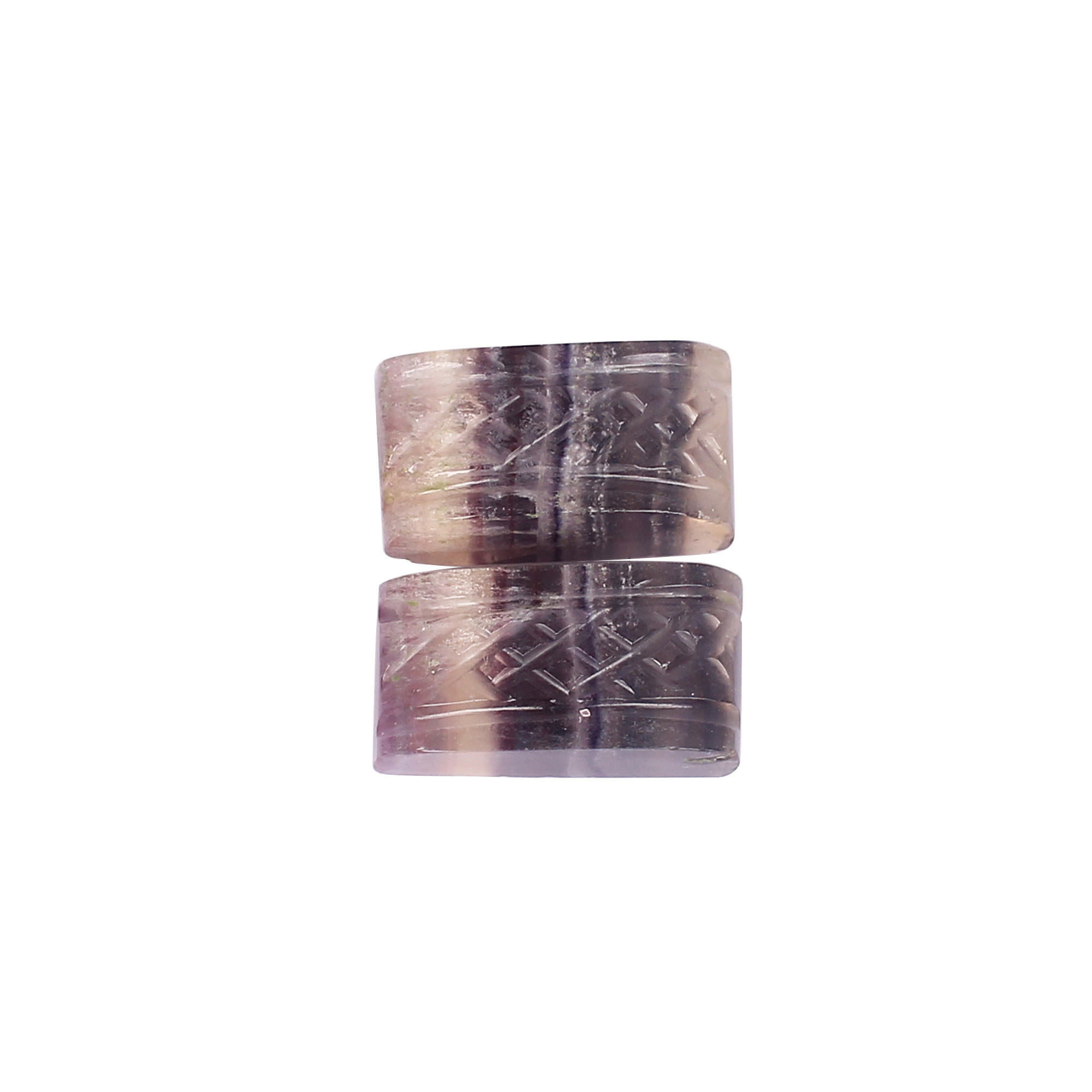 Multi Fluorite 2 Pcs 60cts Gemstone Lot Carving Loose Gemstone Gemstone For Jewelry Making Handmade Stone Ring Earring