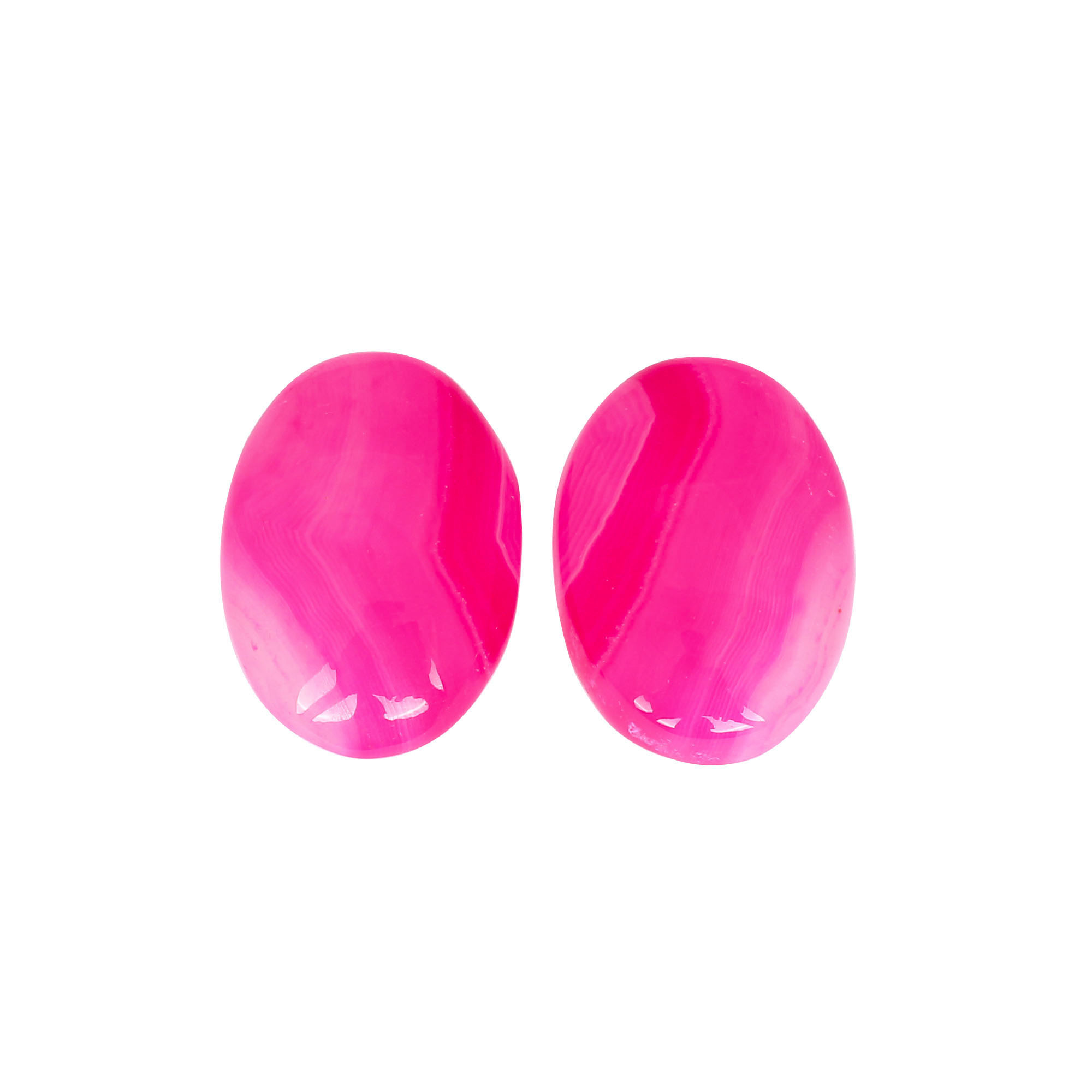 Loose Gemstone Pink Agate 50cts 27x19mm Pair Gemstone Lot For Jewelry Making Stone For Ring