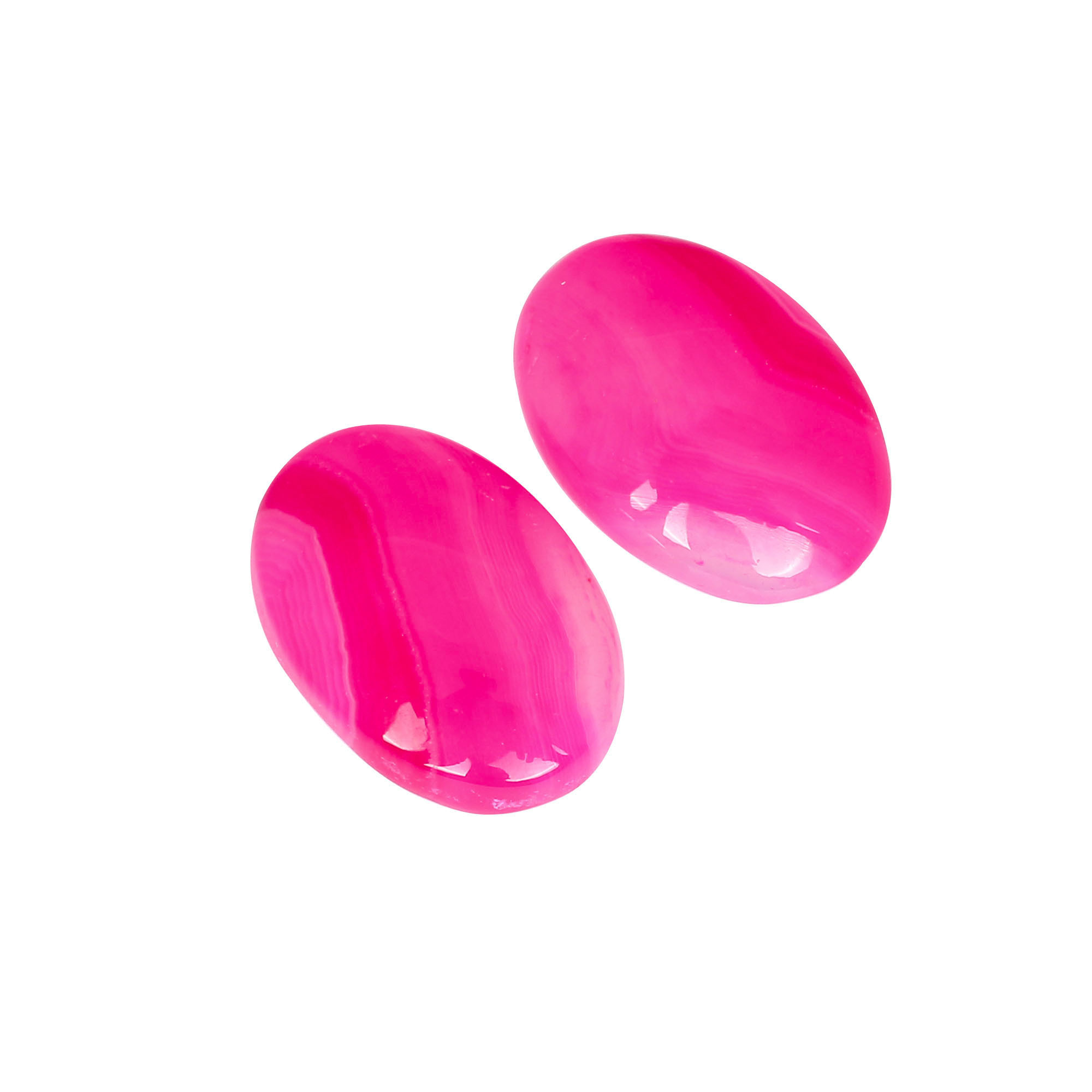 Loose Gemstone Pink Agate 50cts 27x19mm Pair Gemstone Lot For Jewelry Making Stone For Ring