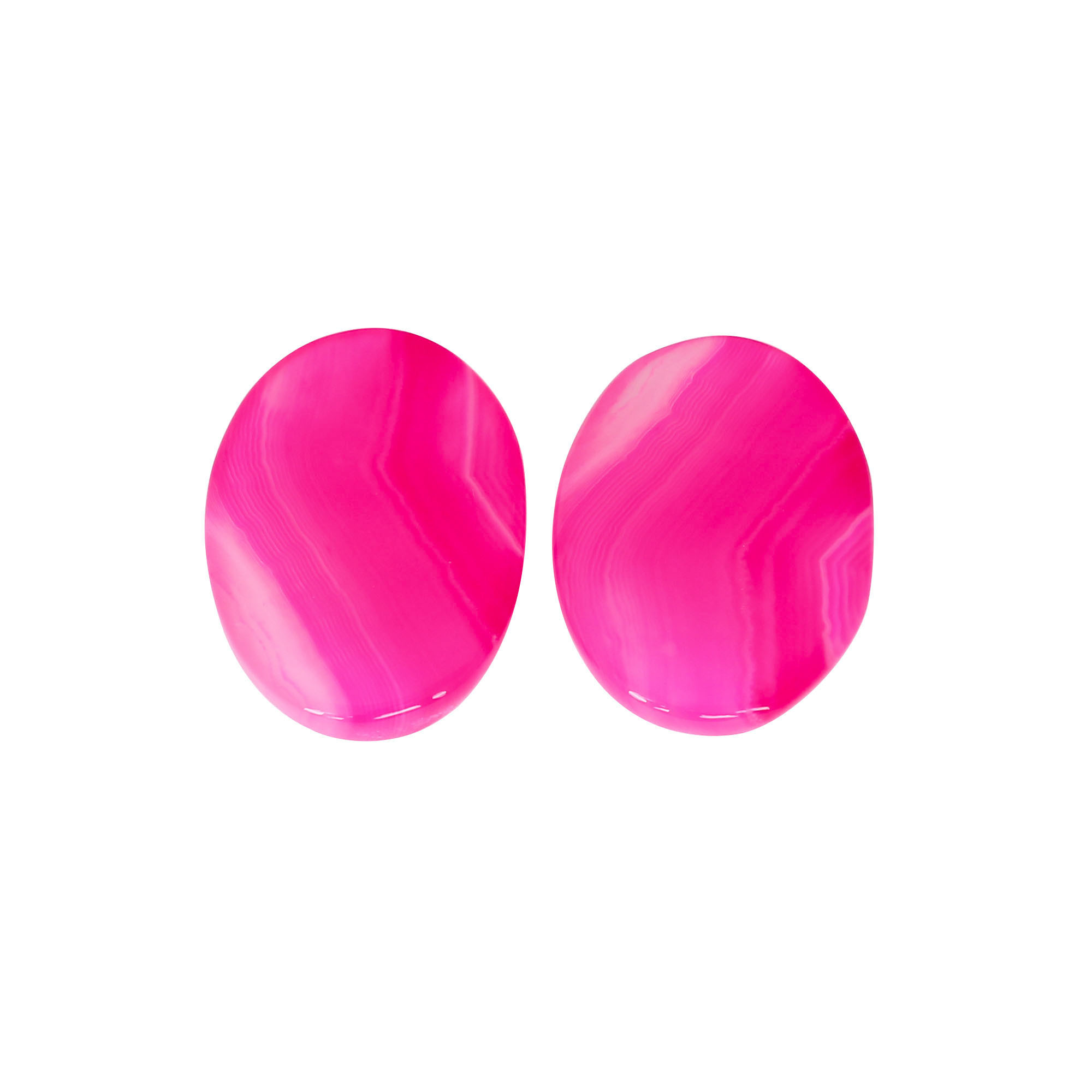 Loose Gemstone Pink Agate 50cts 27x19mm Pair Gemstone Lot For Jewelry Making Stone For Ring