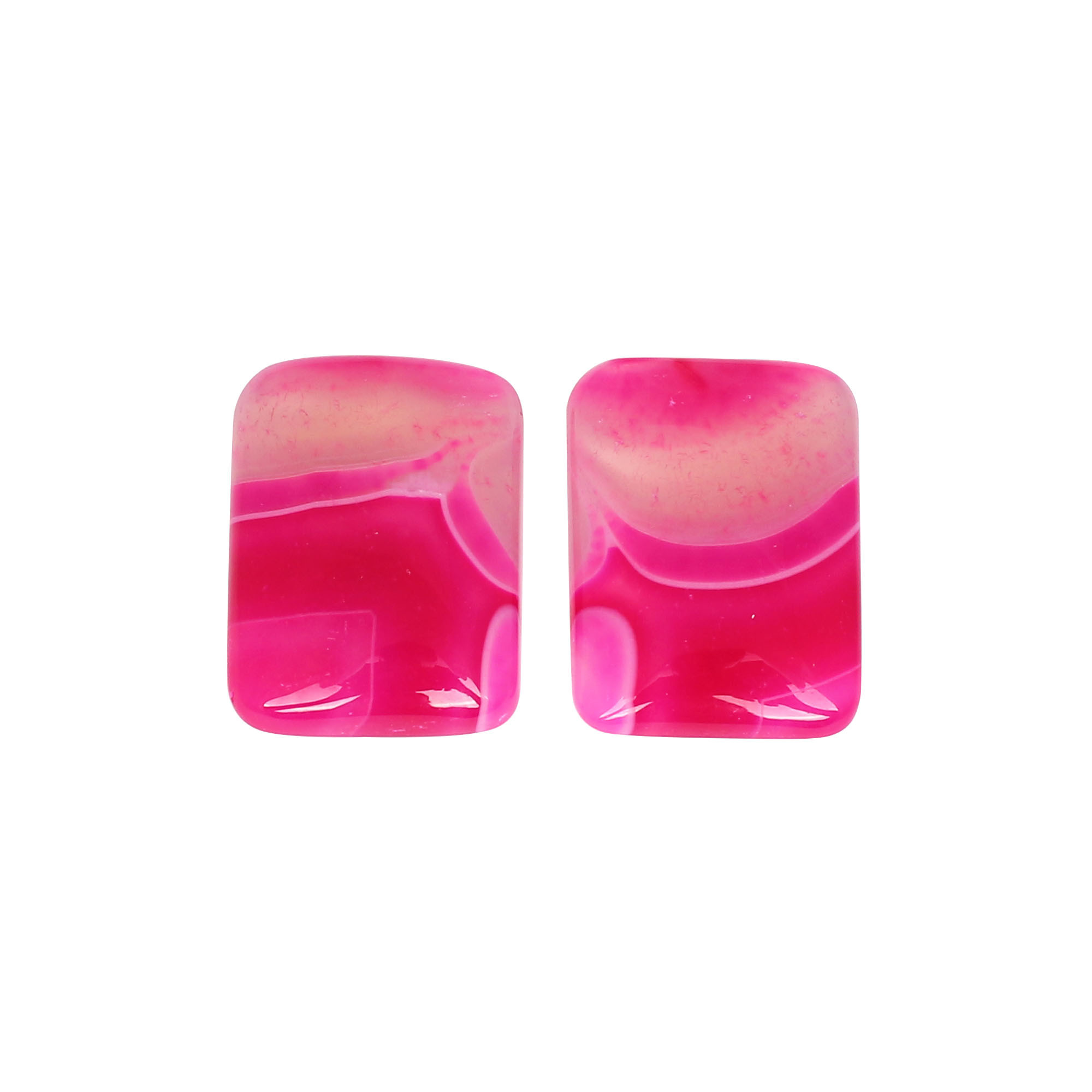 Loose Gemstone Pink Agate 50cts 27x19mm Pair Gemstone Lot For Jewelry Making Stone For Earrings
