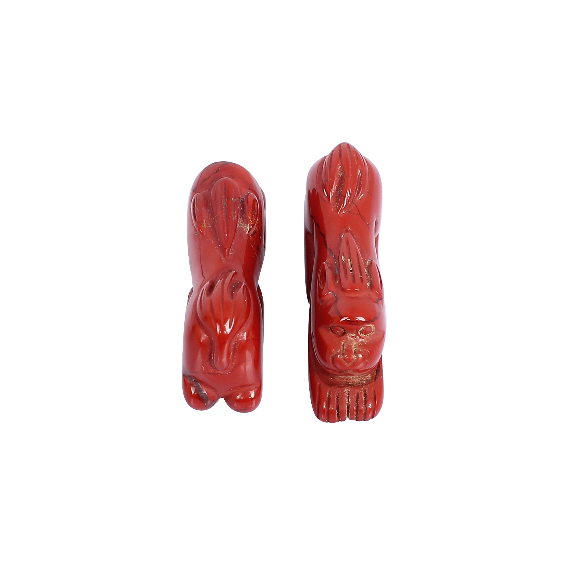2 pcs 113cts Lot Red Jasper Lion Shape Gemstone Lot Carving Loose Gemstone Gemstone For Jewelry Making Stone Ring Earring