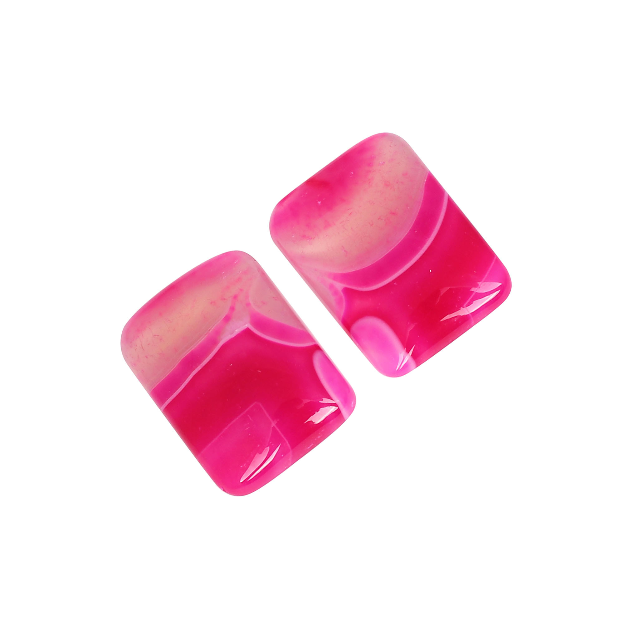 Loose Gemstone Pink Agate 50cts 27x19mm Pair Gemstone Lot For Jewelry Making Stone For Earrings