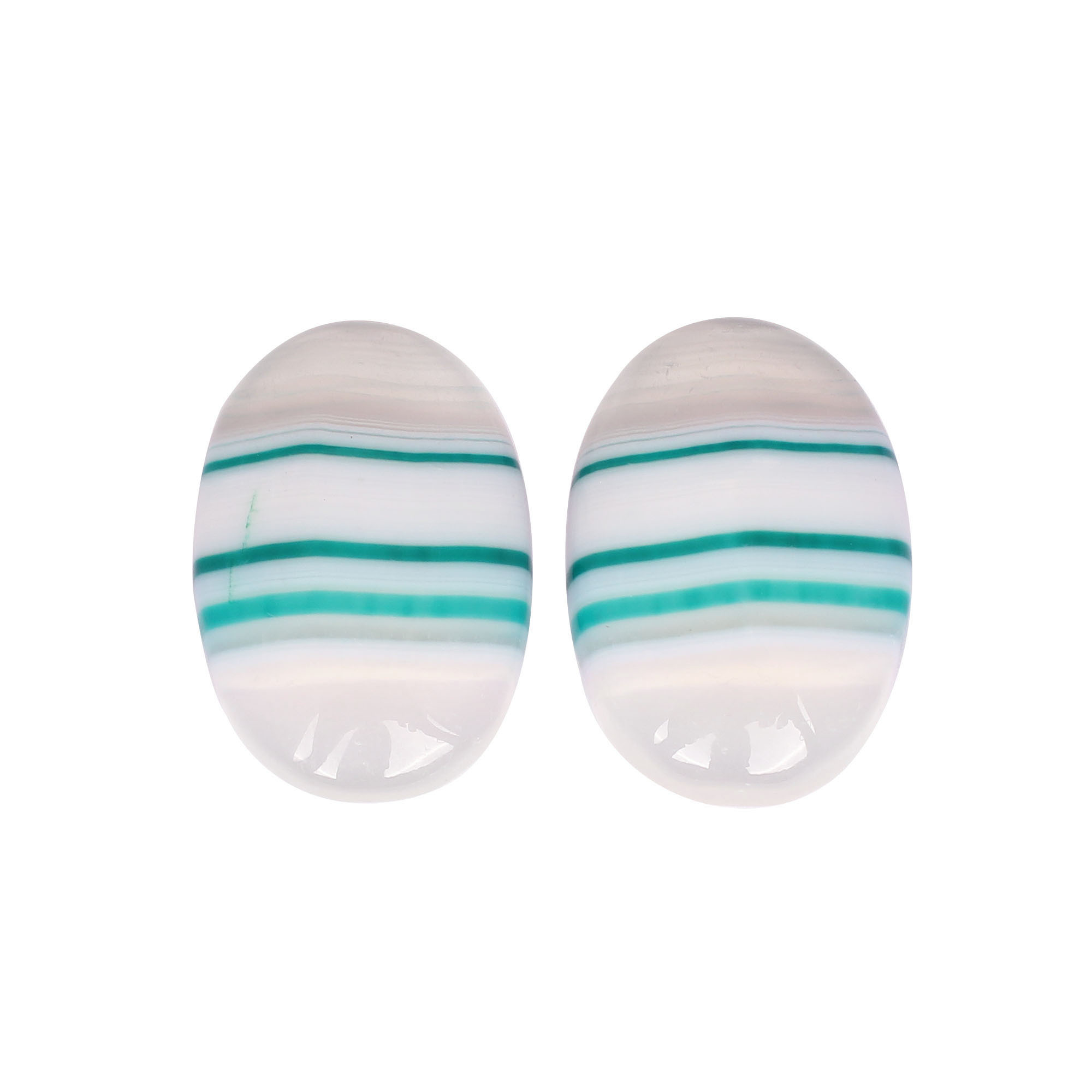 Loose Oval Cabochon Gemstone Blue Agate 5870cts Pair Gemstone Lot For Jewelry Making Stone For Earrings