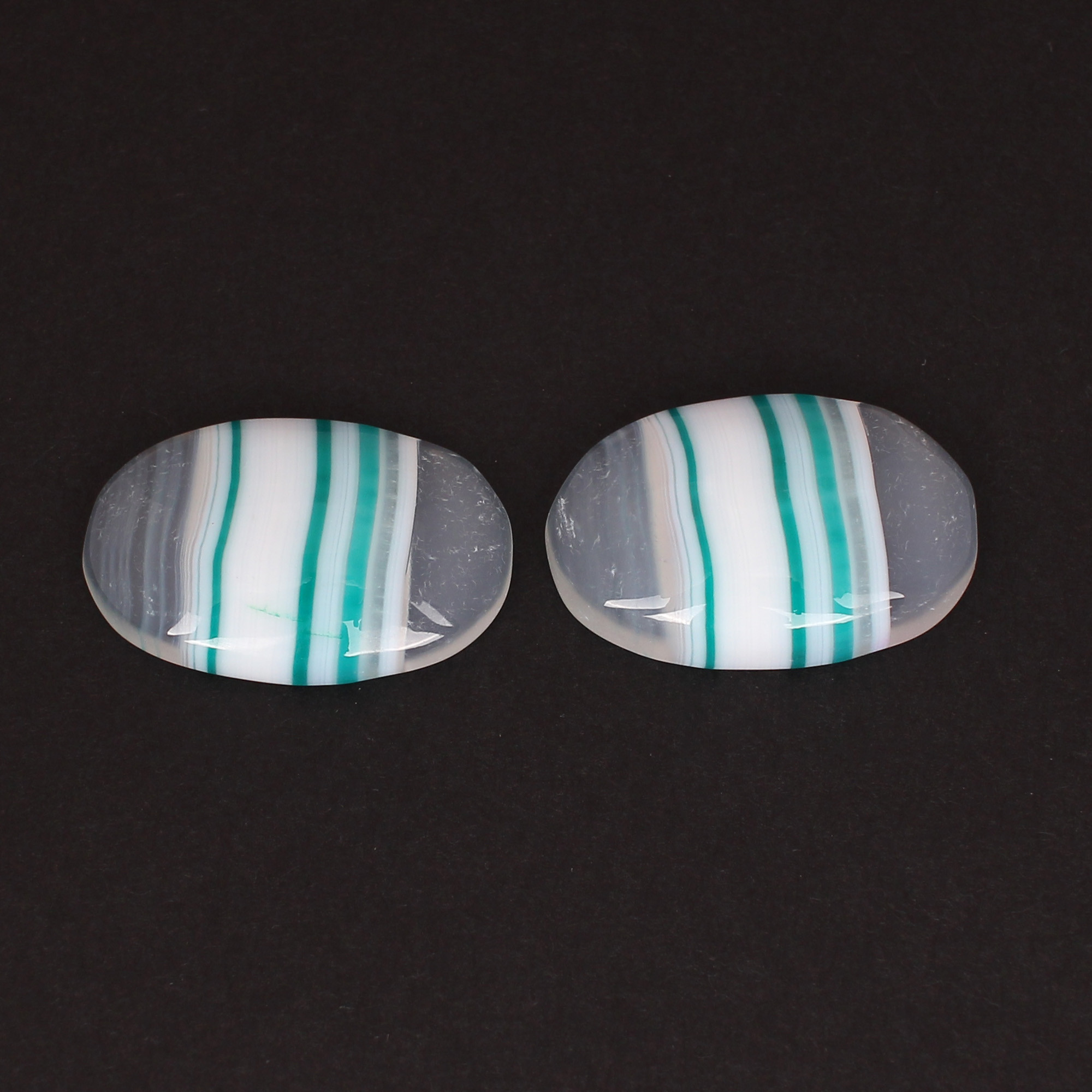 Loose Oval Cabochon Gemstone Blue Agate 5870cts Pair Gemstone Lot For Jewelry Making Stone For Earrings