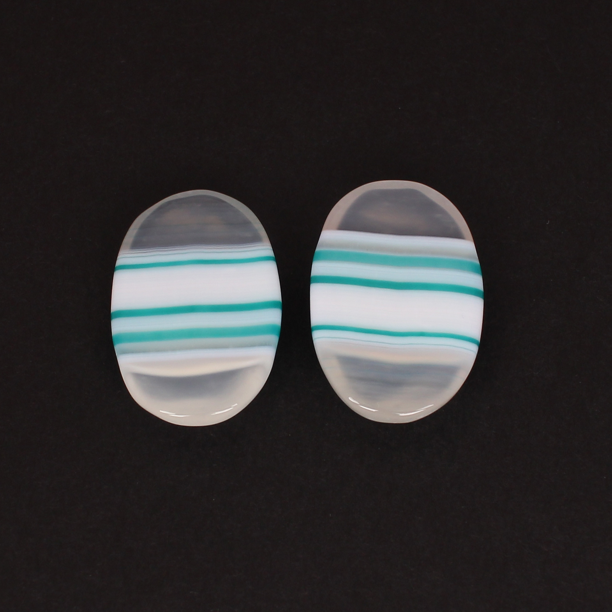 Loose Oval Cabochon Gemstone Blue Agate 5870cts Pair Gemstone Lot For Jewelry Making Stone For Earrings