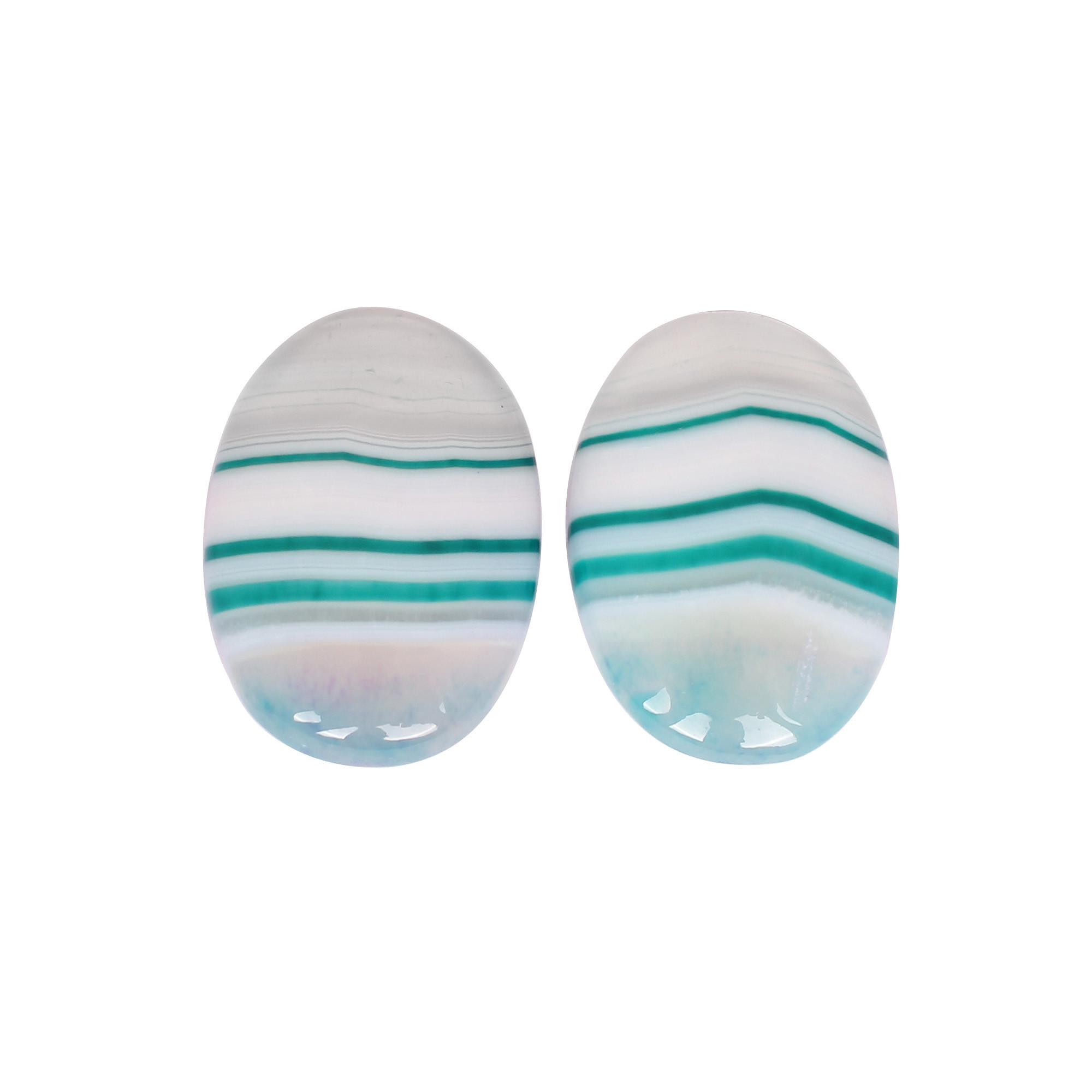 Gemstone Lot For Jewelry Making Stone For Earrings Loose Oval Gemstone Blue Agate 7010cts Pair Stone