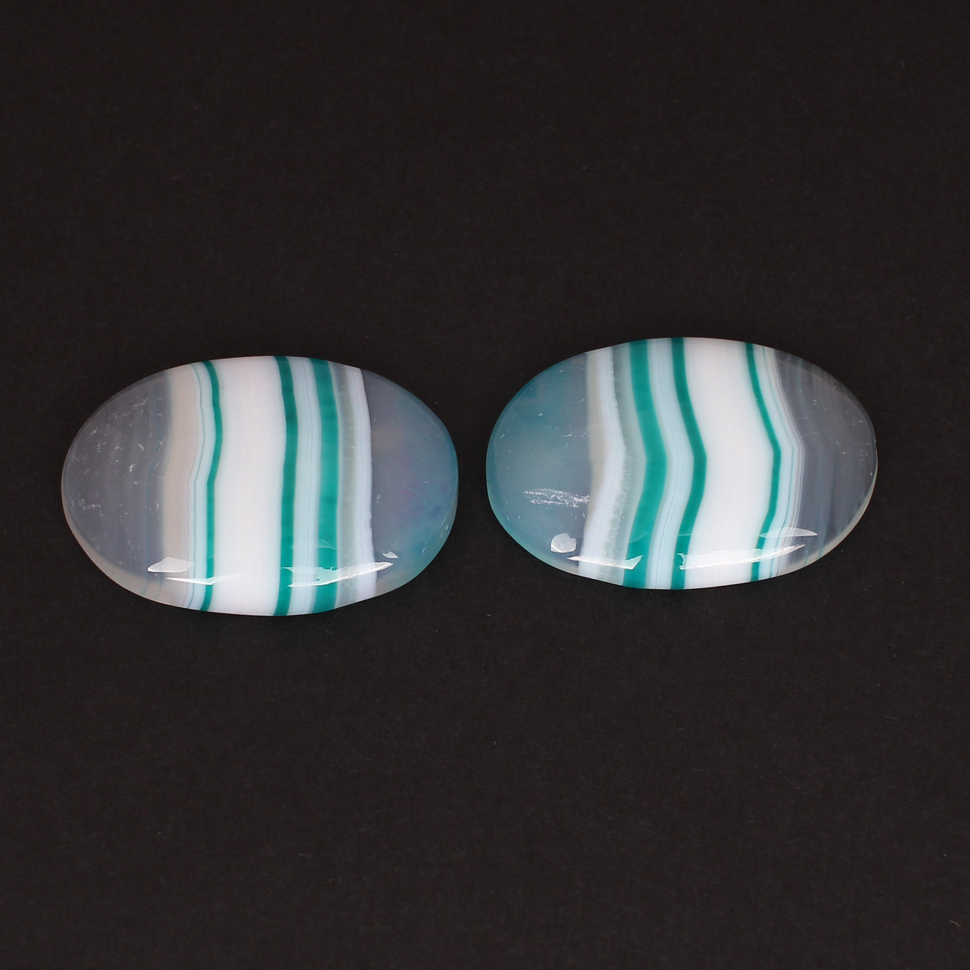 Gemstone Lot For Jewelry Making Stone For Earrings Loose Oval Gemstone Blue Agate 7010cts Pair Stone