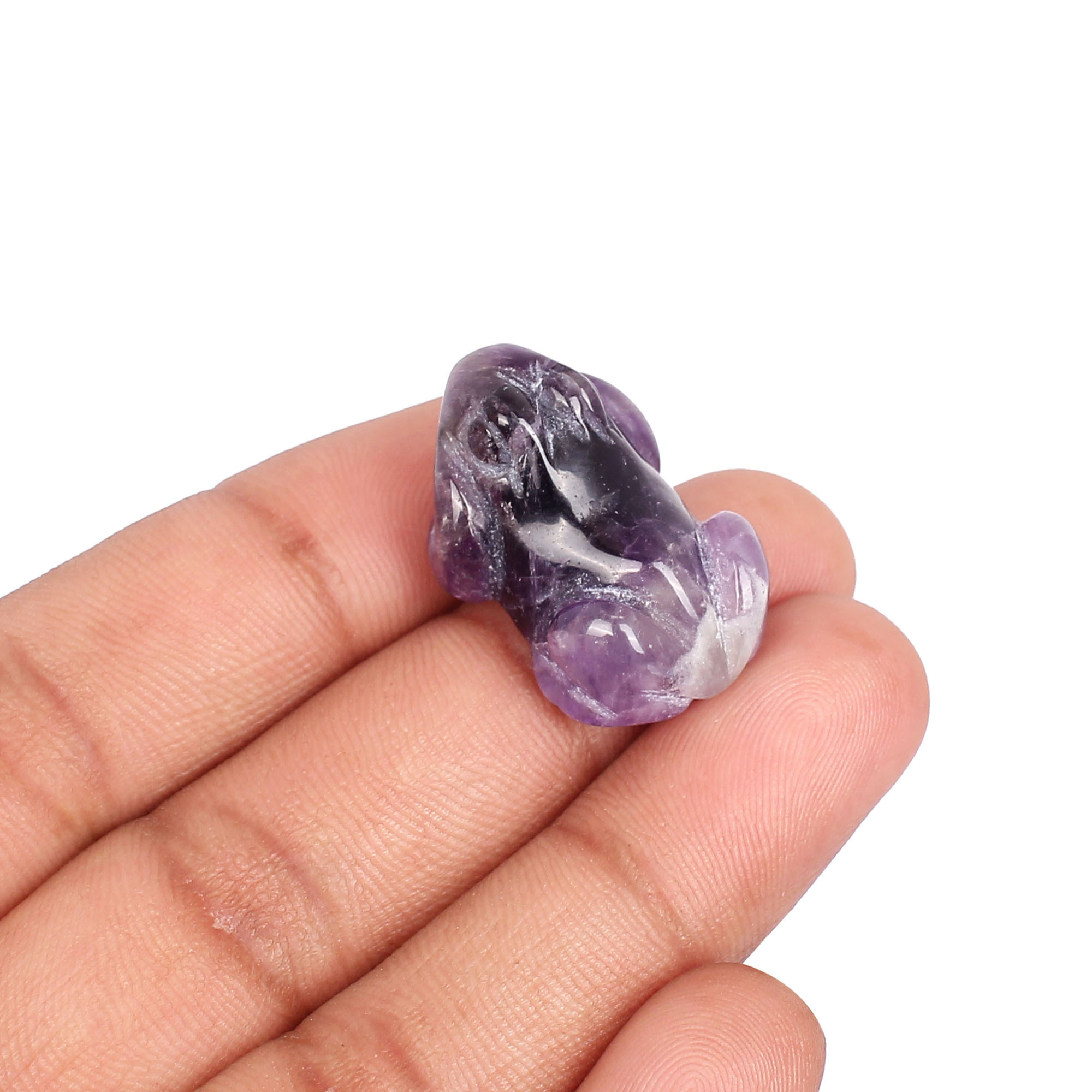 African Amethyst 75cts Frog Gemstone For Jewelry Making Stone Loose Gemstone Handcrafted Carving Stone Amethyst Stone