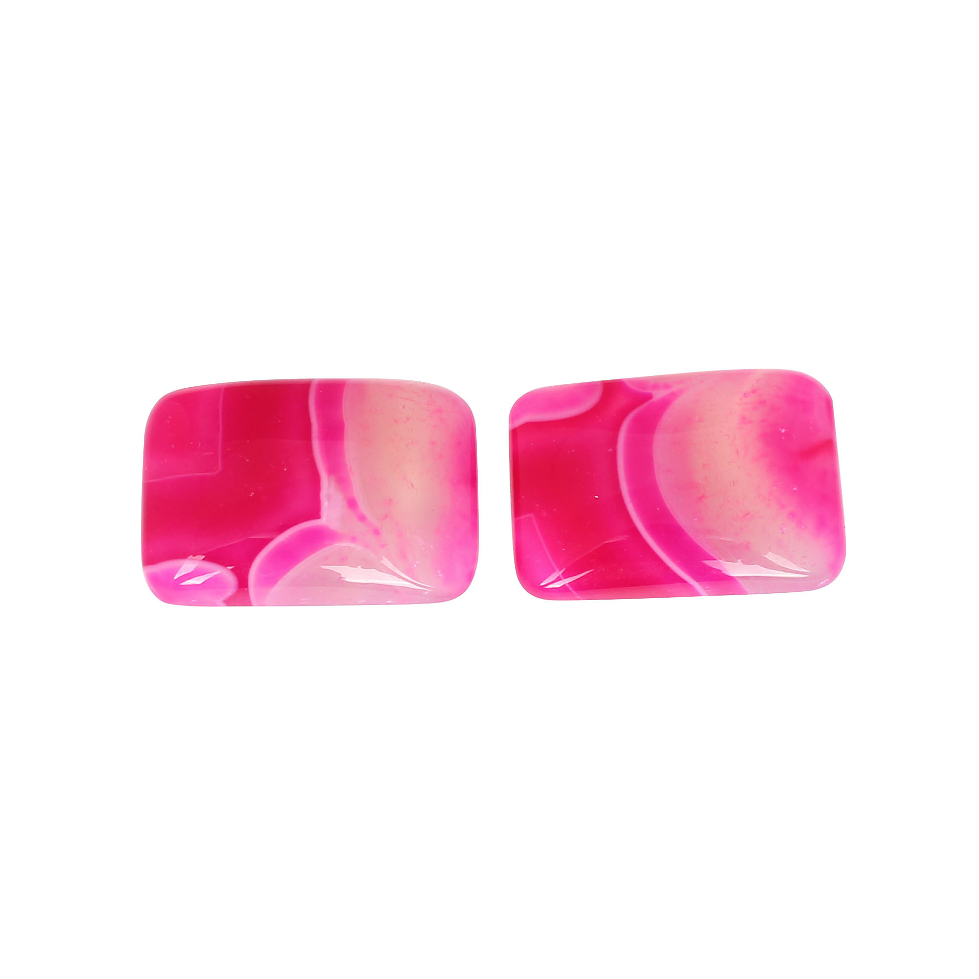 Loose Gemstone Pink Agate 50cts 27x19mm Pair Gemstone Lot For Jewelry Making Stone For Earrings