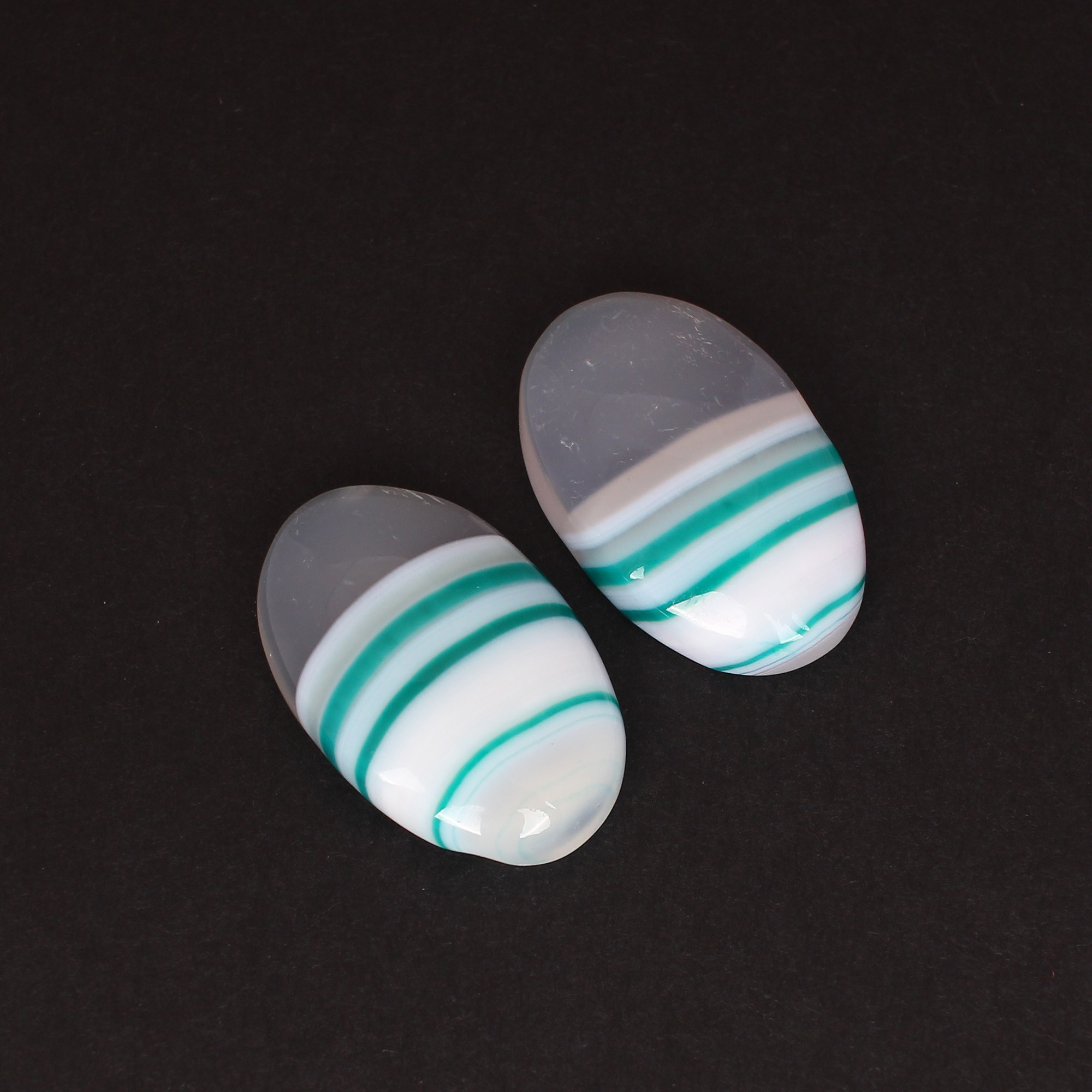 Jewelry Making Stone For Earrings Loose Gemstone Blue Agate 6230cts Pair Gemstone Lot