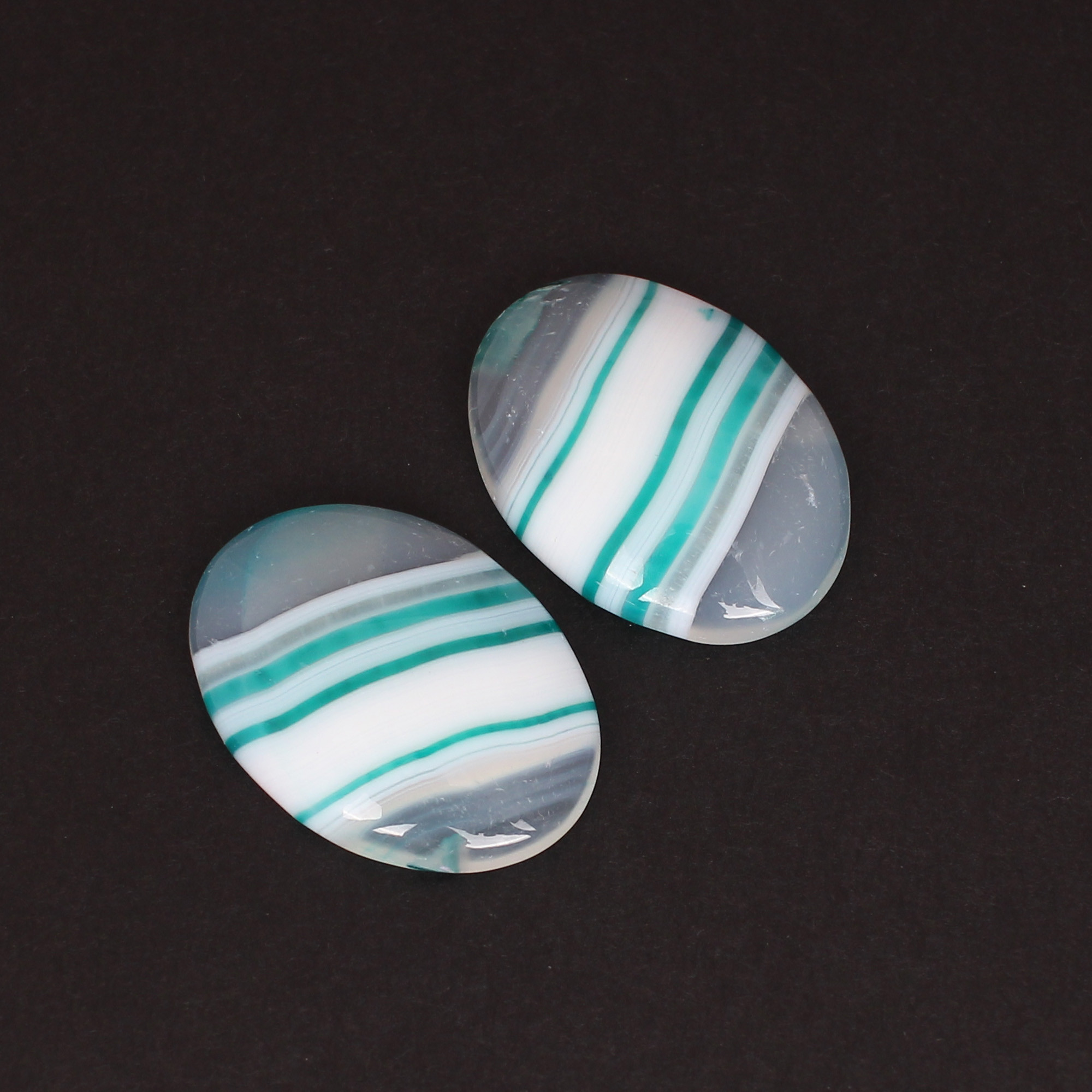 Loose Oval Gemstone Blue Agate 6220cts Pair Gemstone Lot For Jewelry Making Stone For Earrings