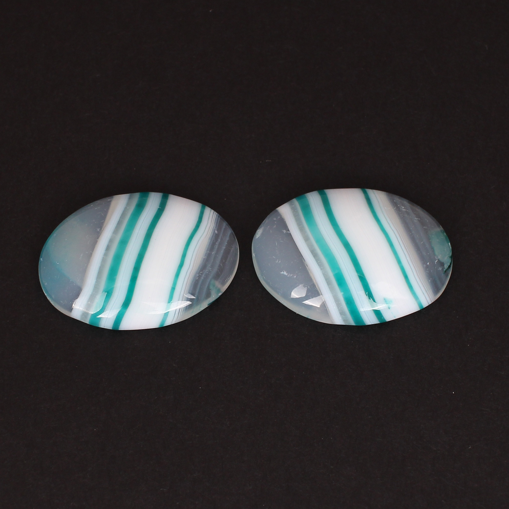 Loose Oval Gemstone Blue Agate 6220cts Pair Gemstone Lot For Jewelry Making Stone For Earrings