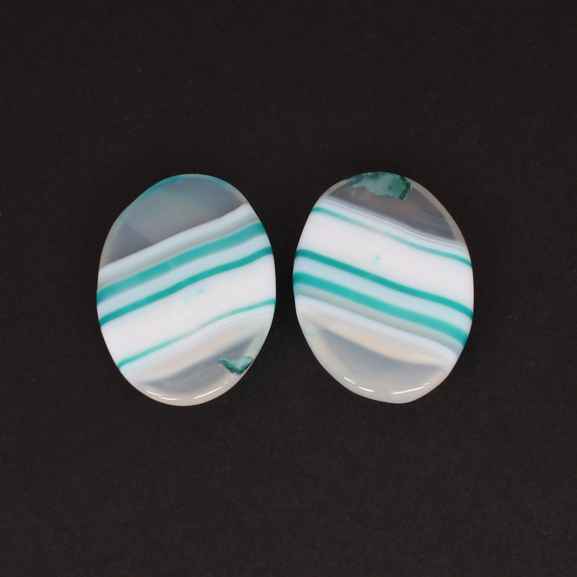 Loose Oval Gemstone Blue Agate 6220cts Pair Gemstone Lot For Jewelry Making Stone For Earrings