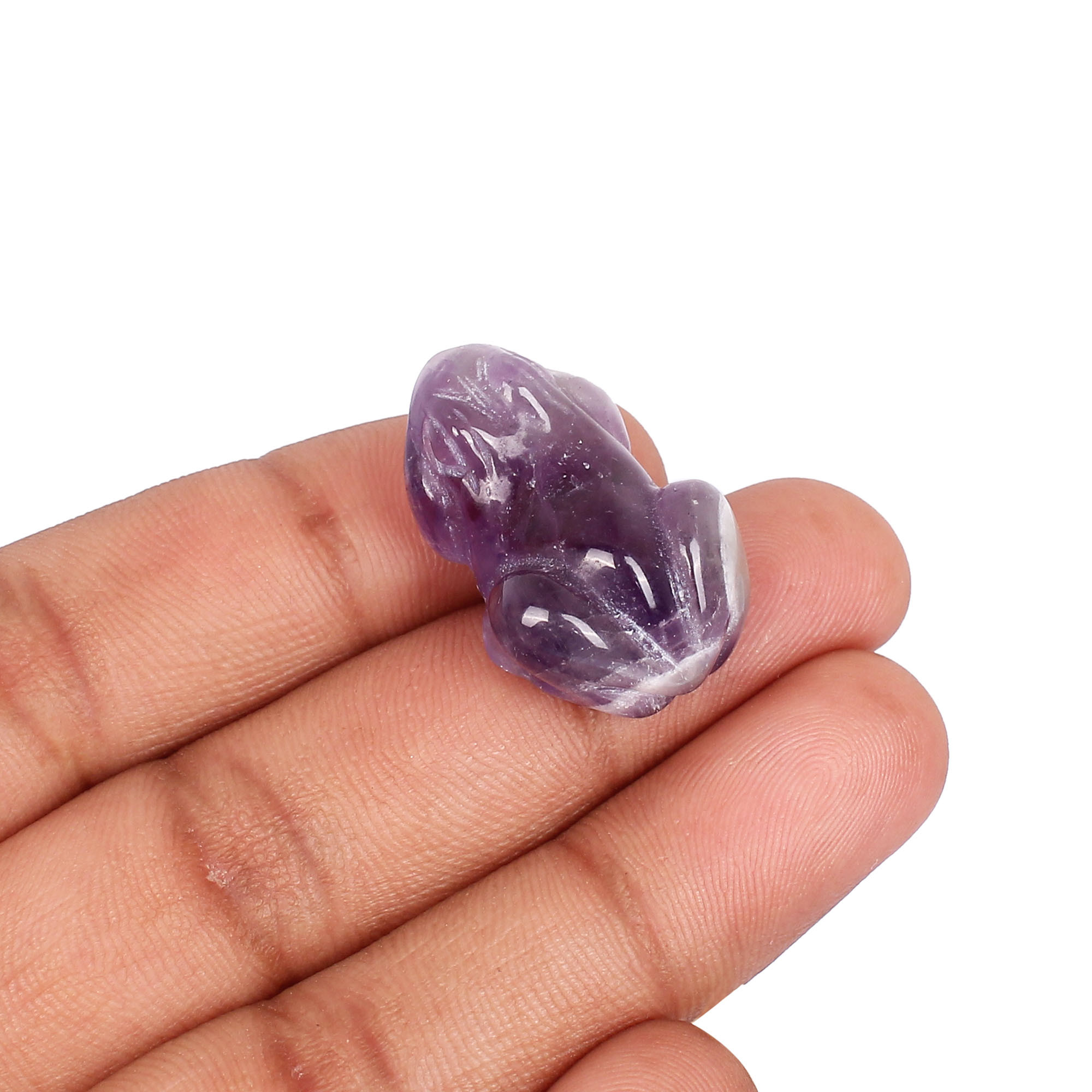Natural African Amethyst 395cts Frog Designer Gemstone For Jewelry Making Stone Loose Gemstone Carving Stone Amethyst Stone