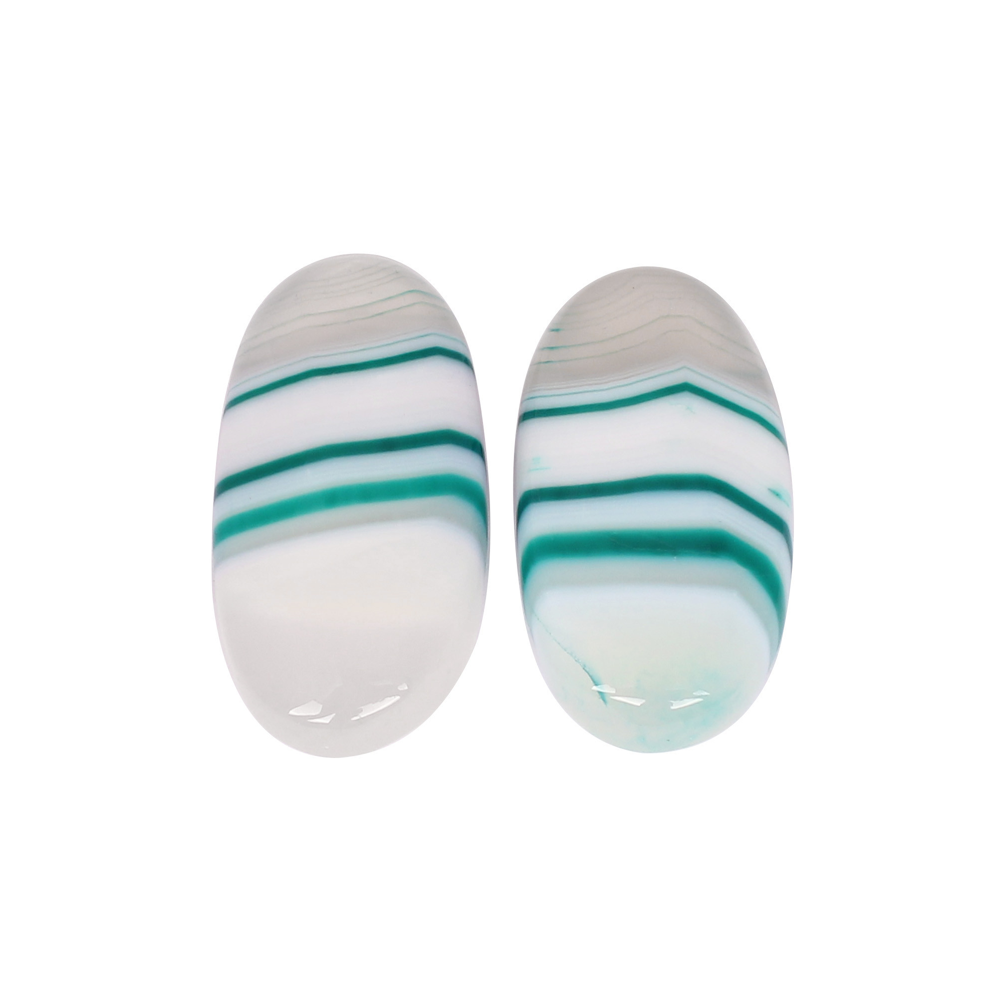 Loose Gemstone Blue Agate 7755cts Pair Gemstone Lot For Jewelry Making Stone For Earrings Long Oval Stone