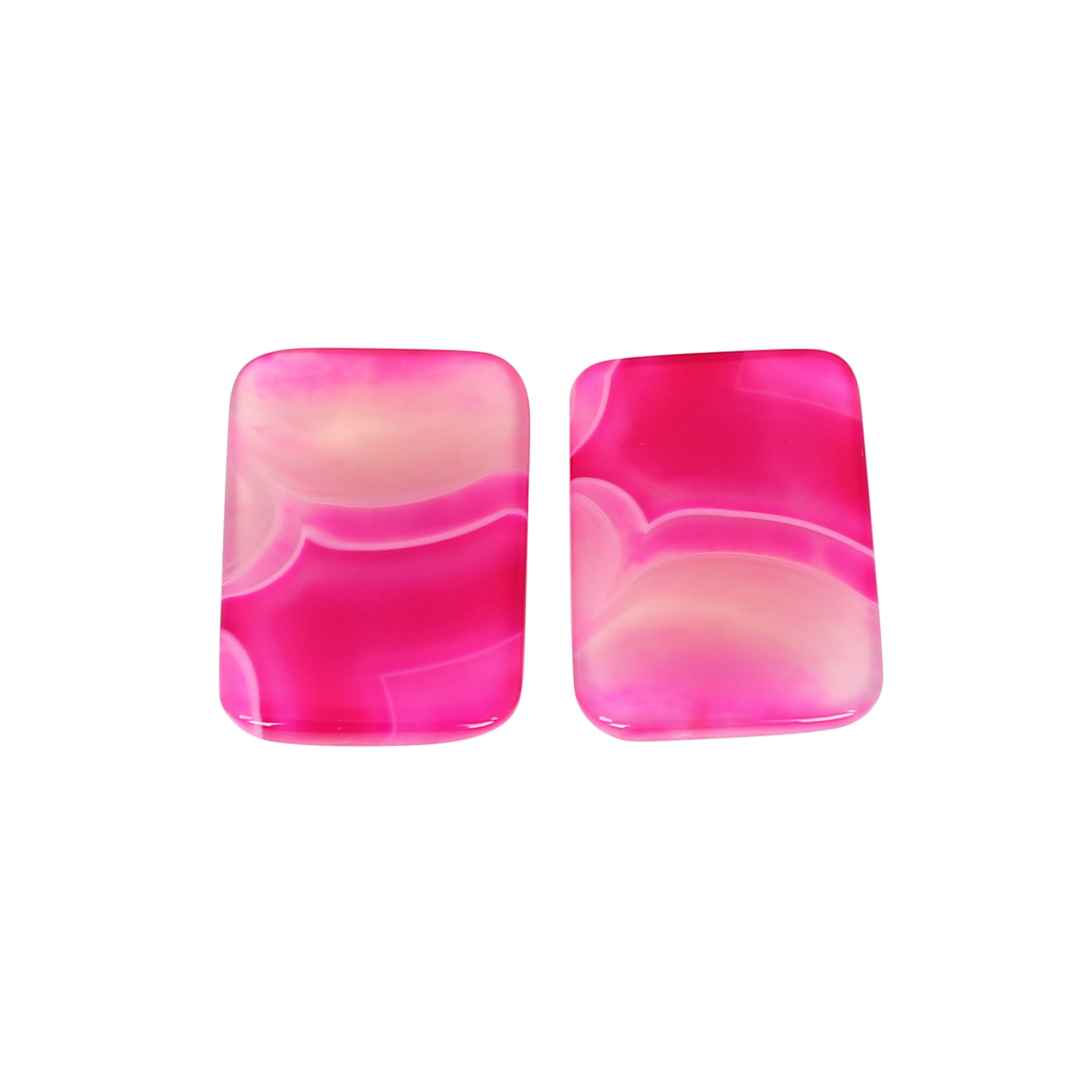 Loose Gemstone Pink Agate 50cts 27x19mm Pair Gemstone Lot For Jewelry Making Stone For Earrings