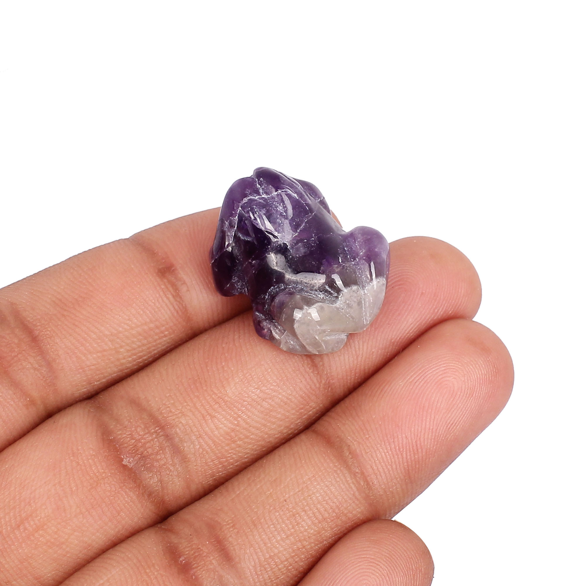 Natural African Amethyst  Loose Gemstone 37cts Frog Gemstone For Jewelry Making Stone Handcrafted Carving Stone Amethyst Stone