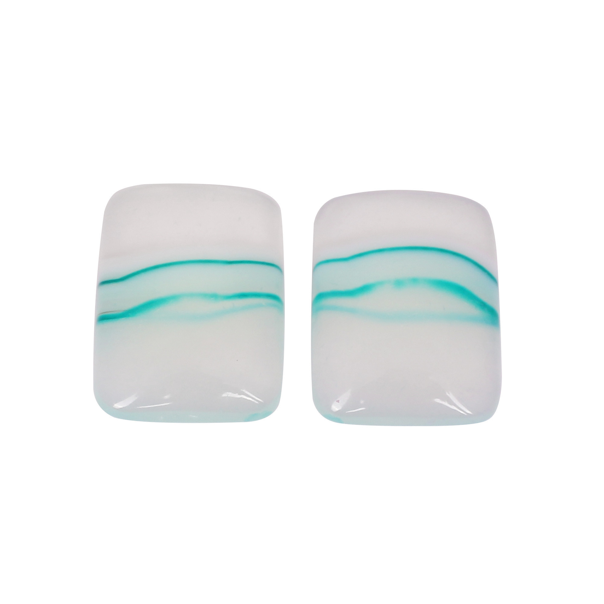 Loose Gemstone Blue Agate 3675cts Pair Gemstone Lot For Jewelry Making Stone For Earrings Rectangle Stone