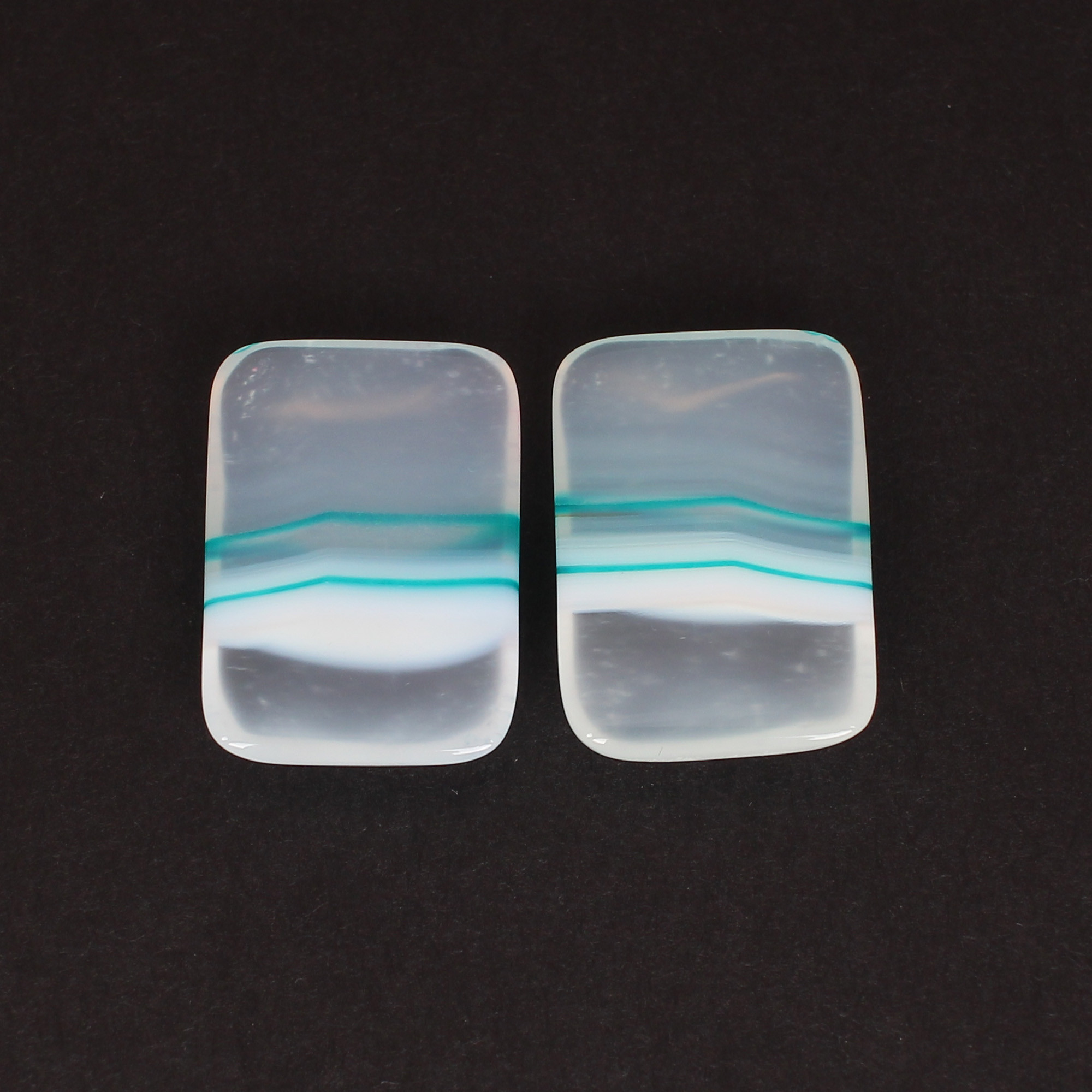 Loose Gemstone Blue Agate 3675cts Pair Gemstone Lot For Jewelry Making Stone For Earrings Rectangle Stone