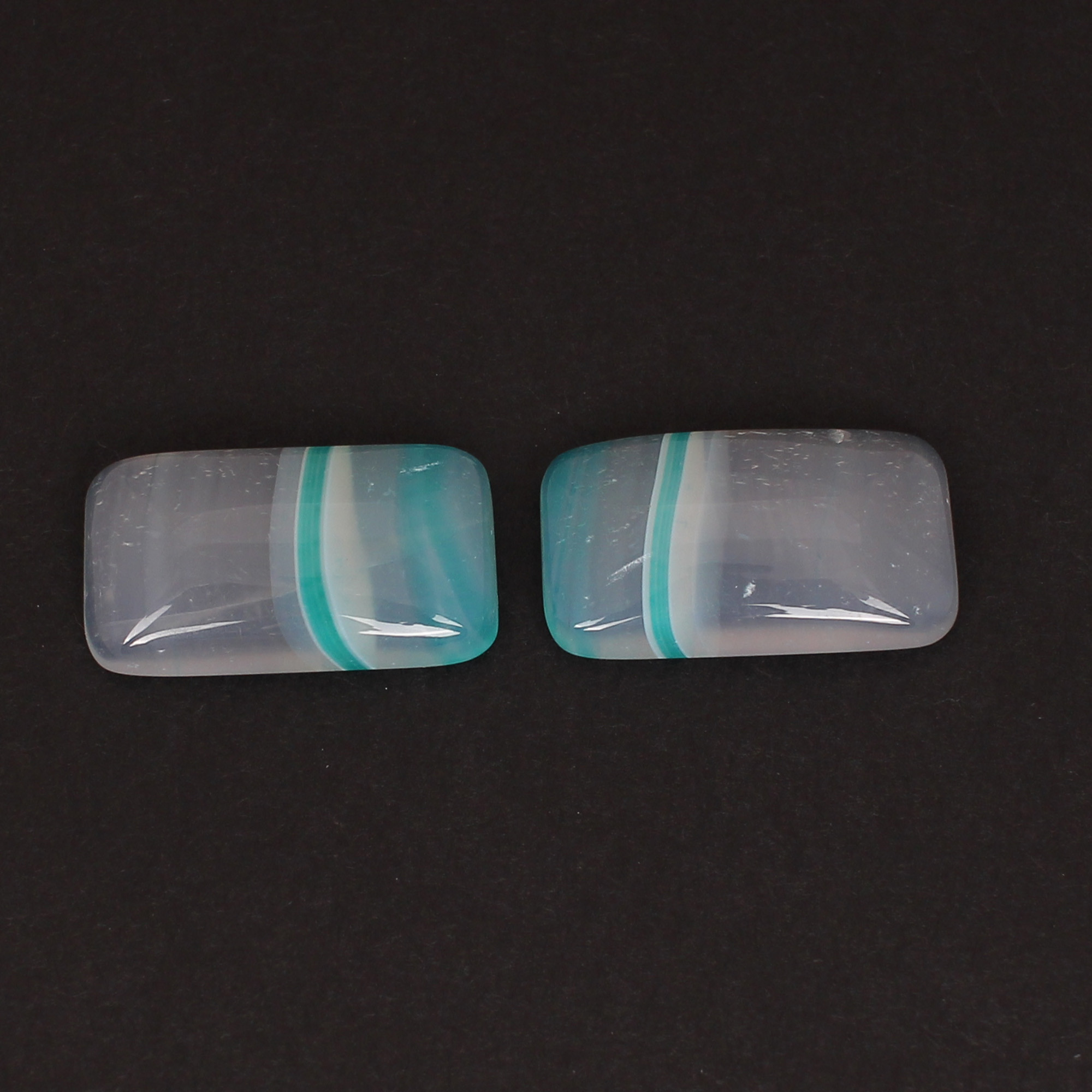 Jewelry Making Stone For Earrings Rectangle Stone Loose Gemstone Blue Agate 3765cts Pair Gemstone Lot