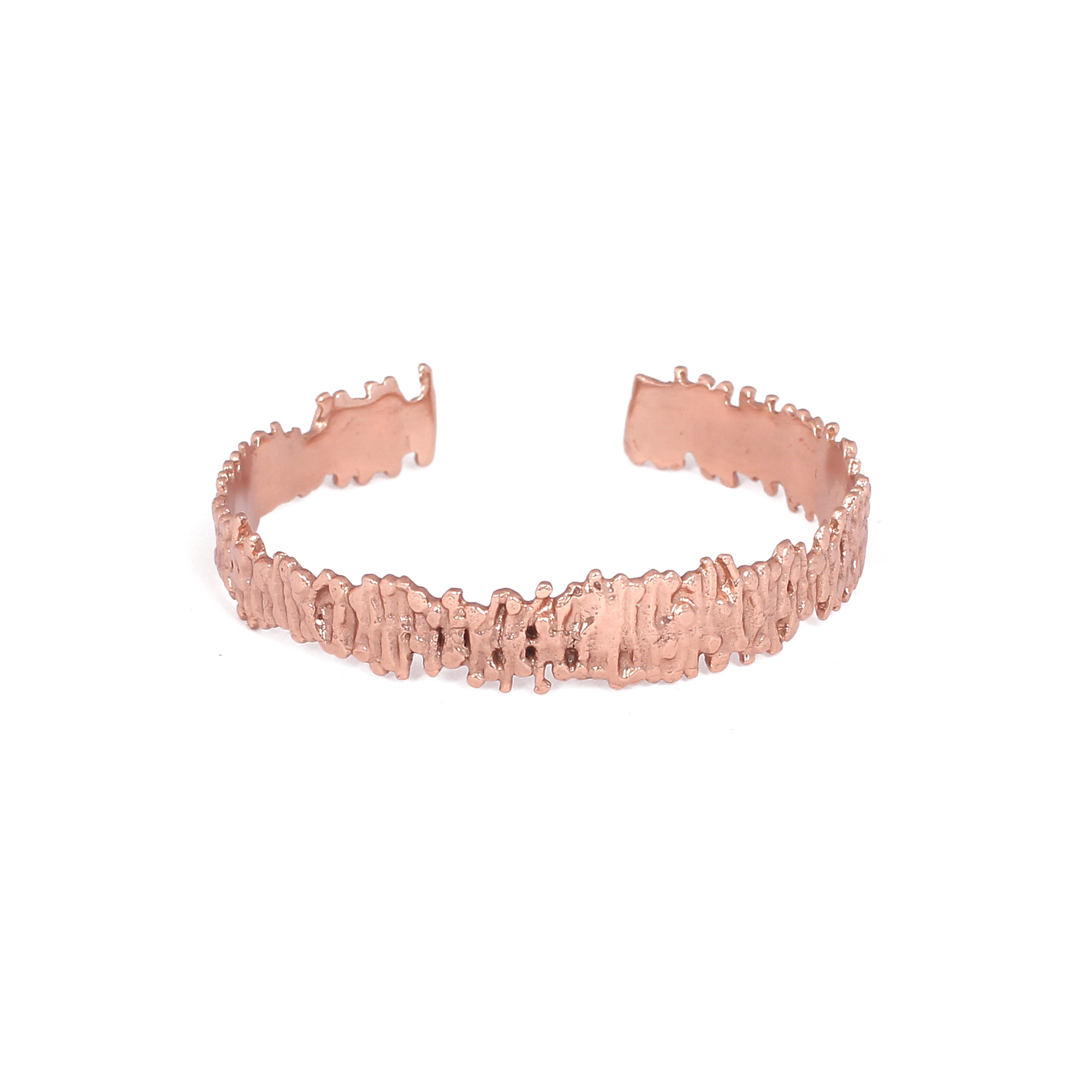 Contemporary Style Rose Gold Plated 925 Sterling Silver Cuff Bracelet