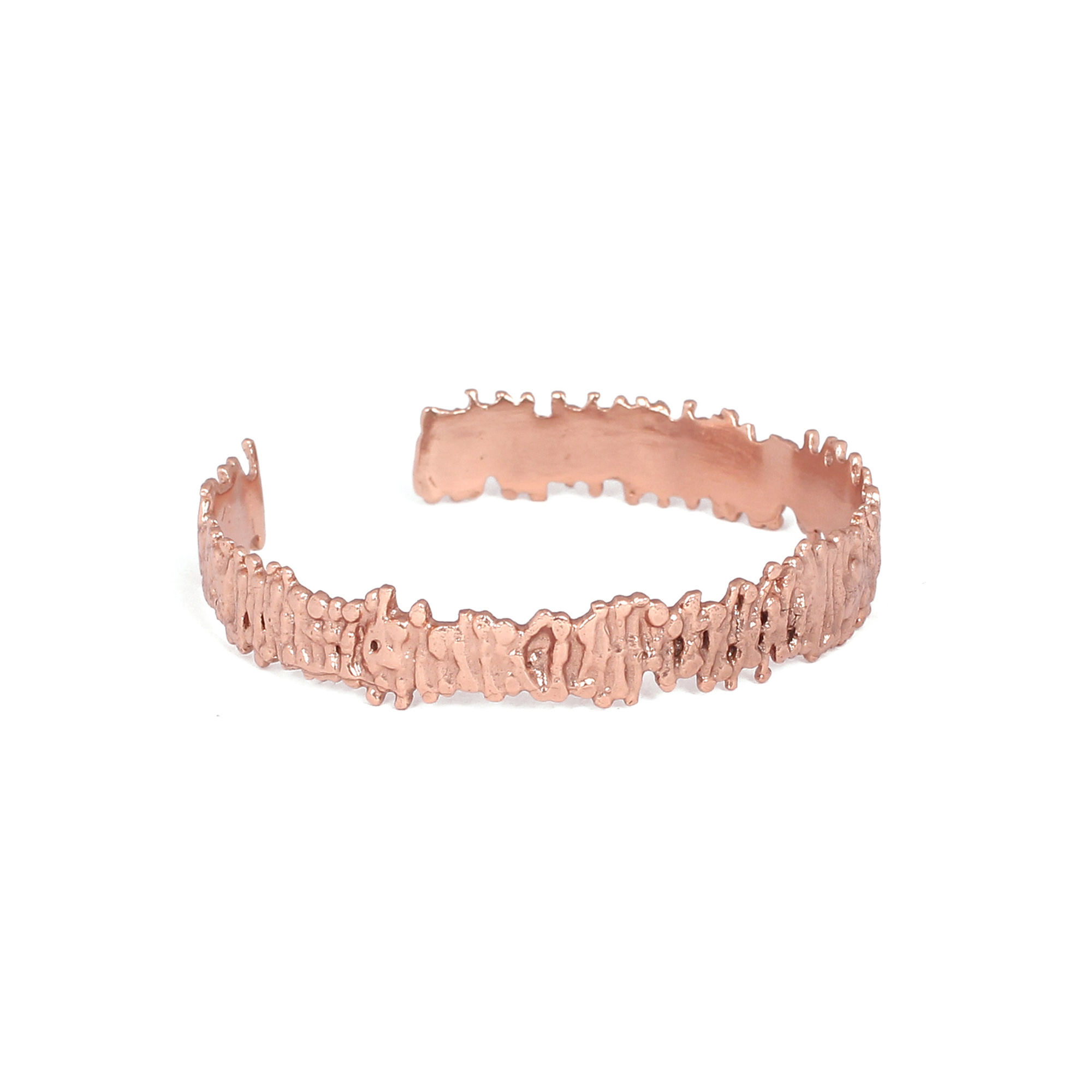 Contemporary Style Rose Gold Plated 925 Sterling Silver Cuff Bracelet