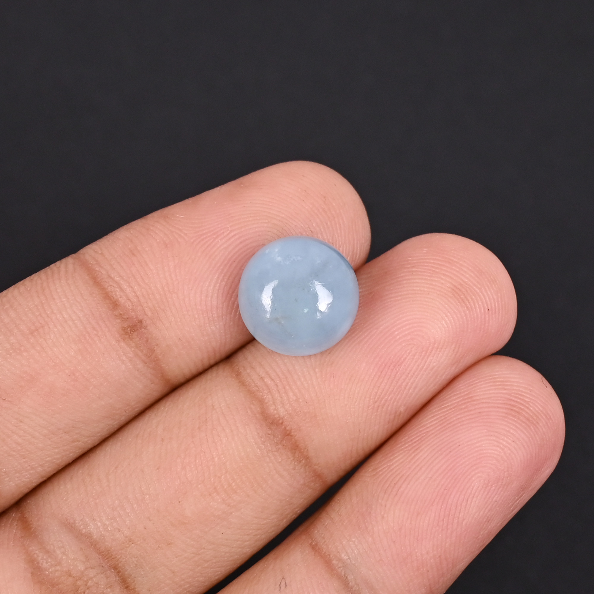 Natural Aquamarine 63 Carat 11mm Round Cabochon Shape Loose Gemstone