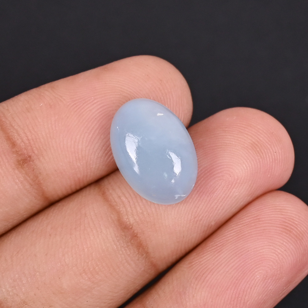 Image of Natural Aquamarine 7.7 Carat 15x11mm Oval Cabochon Shape Loose Gemstone