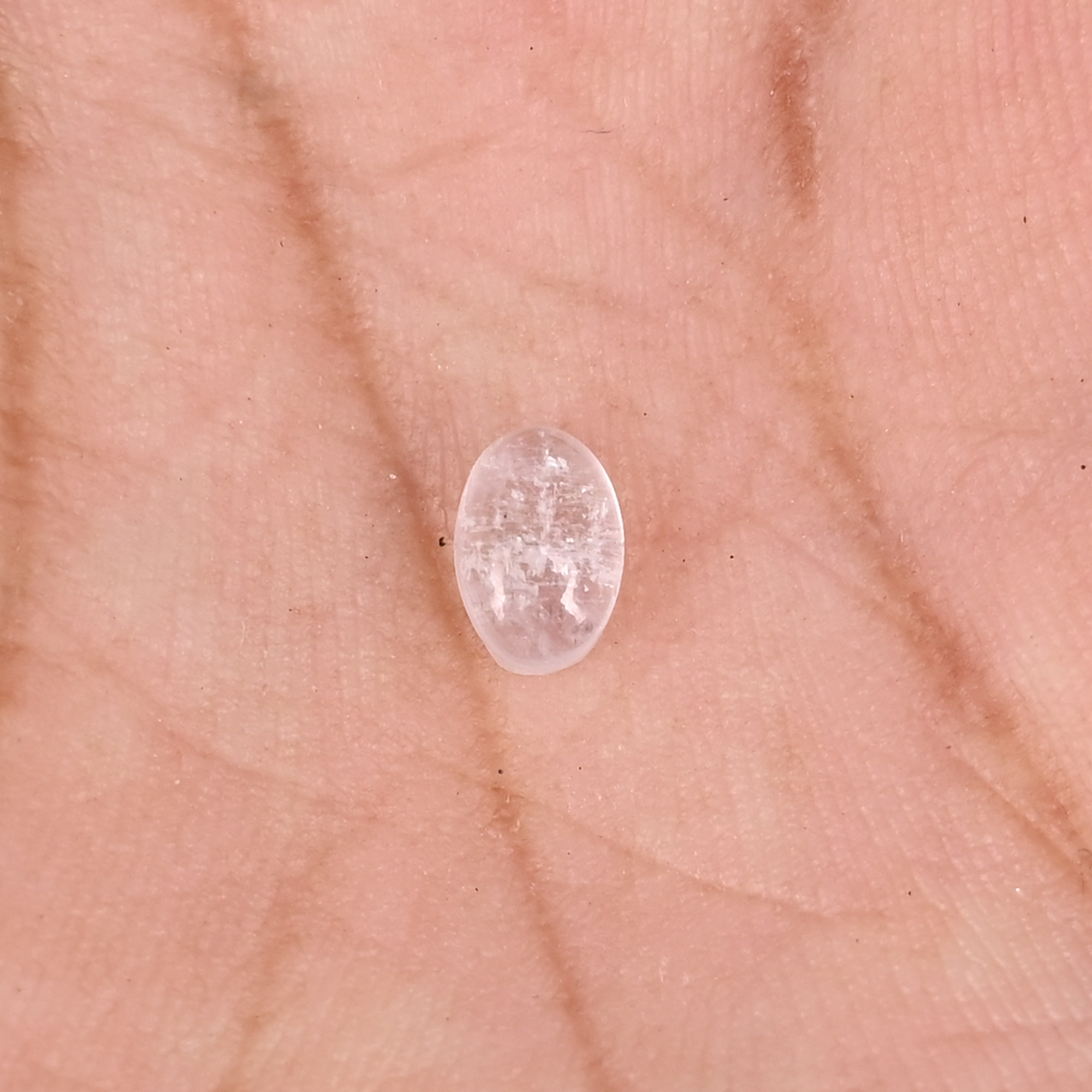 Natural Ice Quartz 07  Carat 6x4mm Oval Cabochon Shape Loose Gemstone