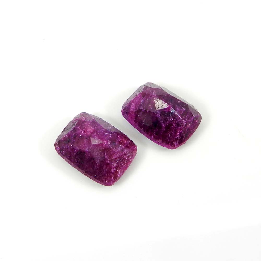 2 Pcs Ruby Corundum 14x10mm Octagon Cut 2140 Cts Gemstone
