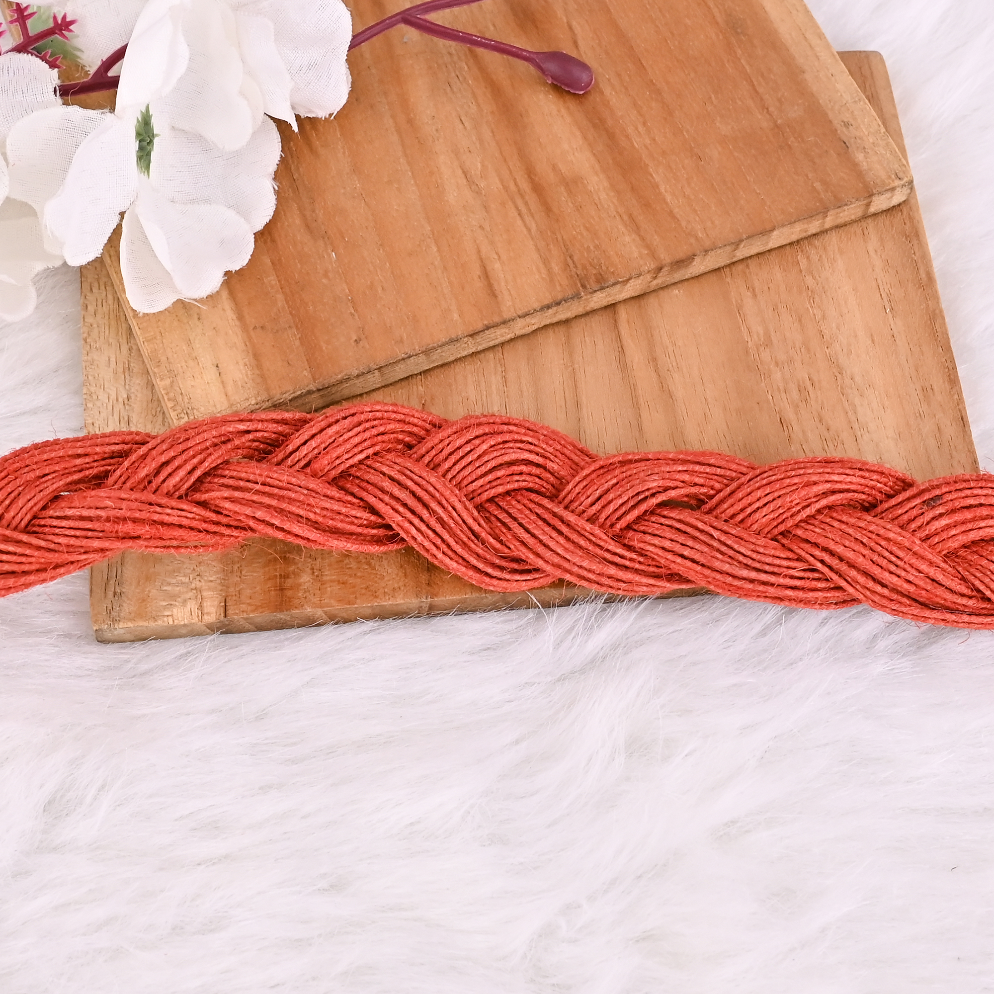 Hand Braided Natural Jute Rope Statement Necklace