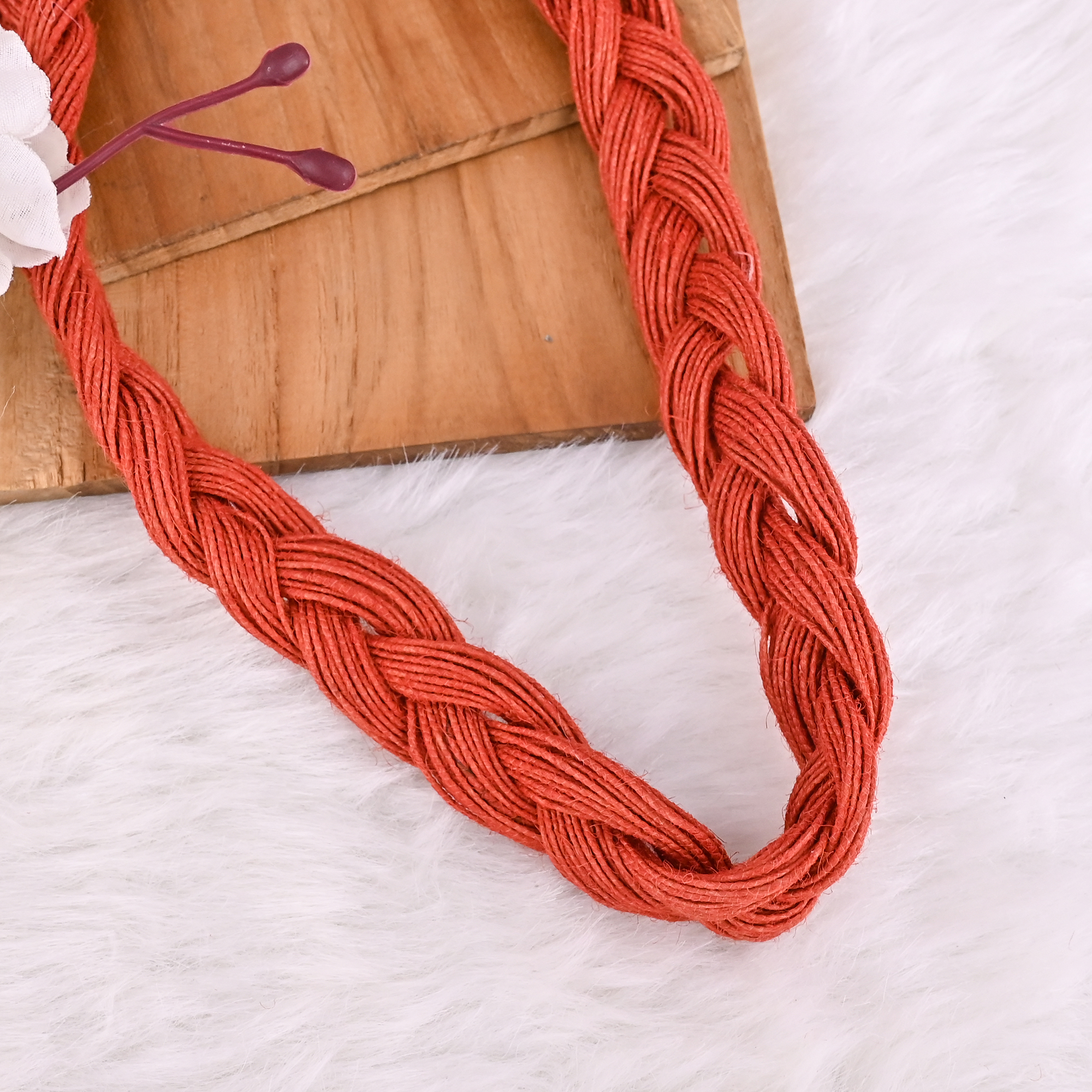 Hand Braided Natural Jute Rope Statement Necklace