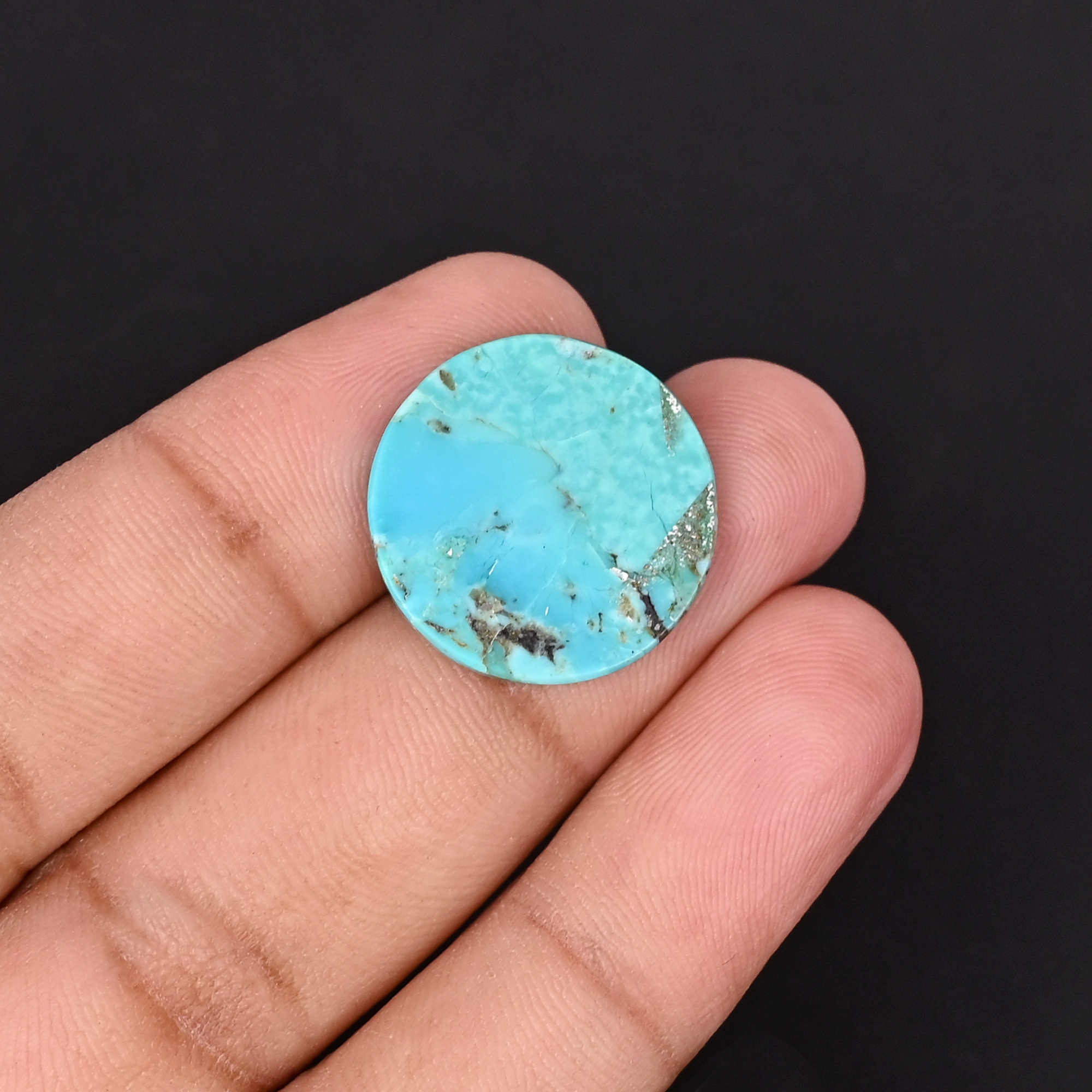 Natural American Turquoise 8 Carat  20mm  Round Shape Loose Gemstone