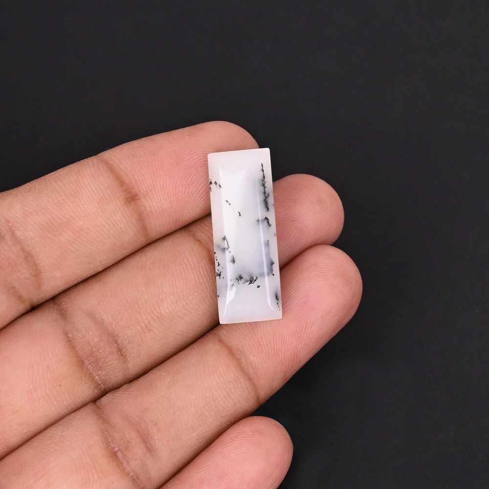 Image of Dendritic Opal Loose Gemstone Baguette Shape 10.2 Carat 27x10mm