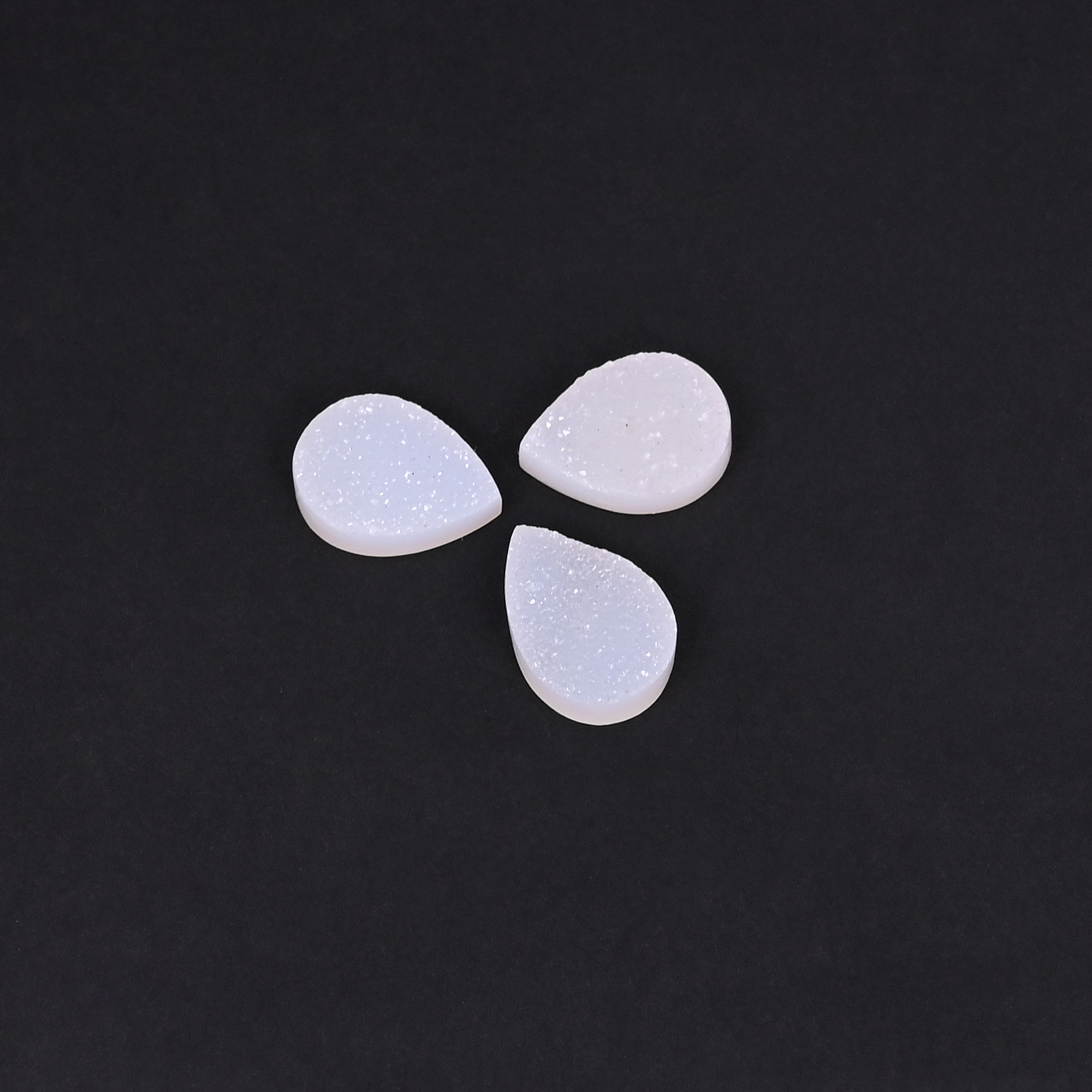 White Druzy Loose Gemstone Pear Shape 53Carat Per Piece 14x10mm