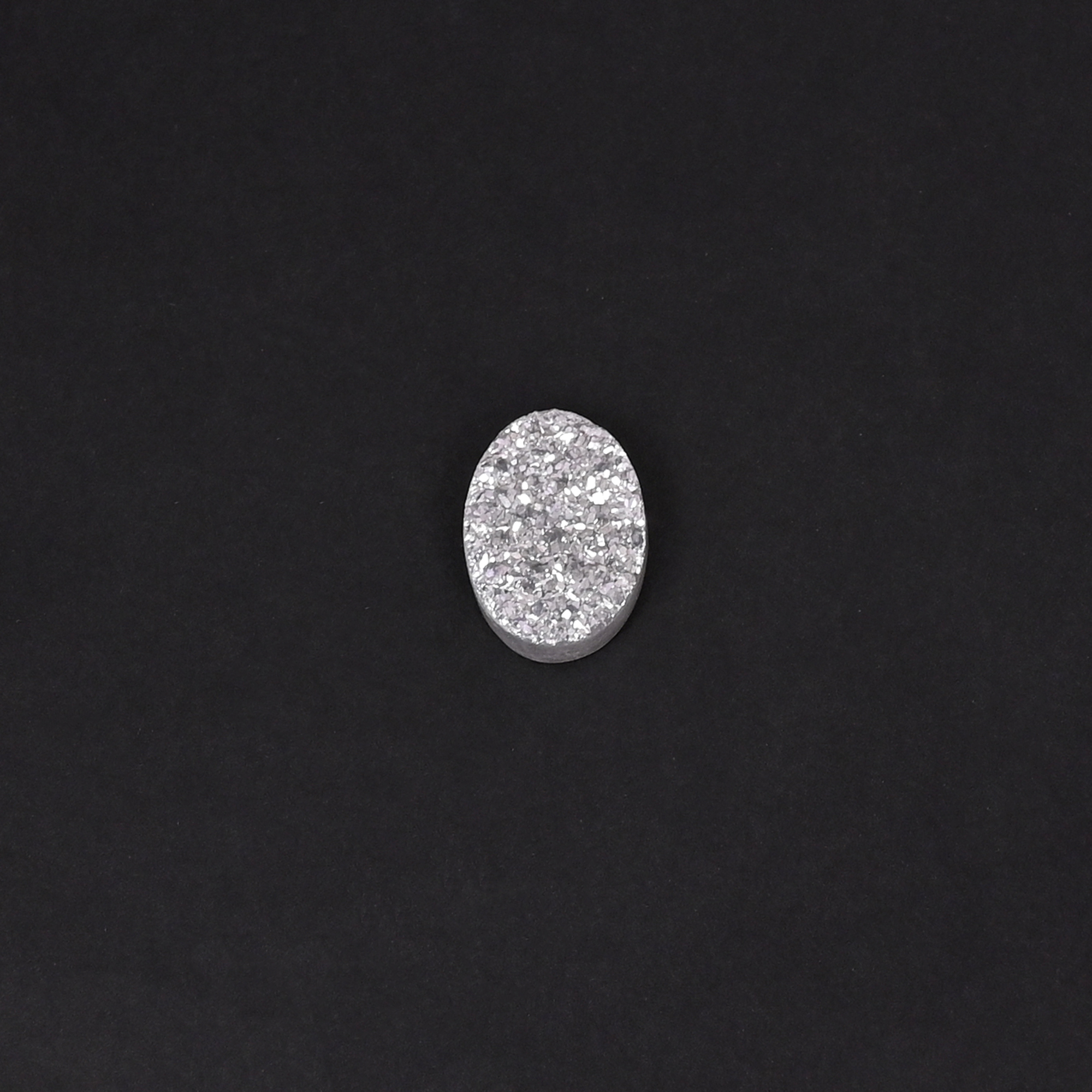 Silver Druzy 45 Carat Per Piece 14x10mm Oval Shape Loose Gemstone