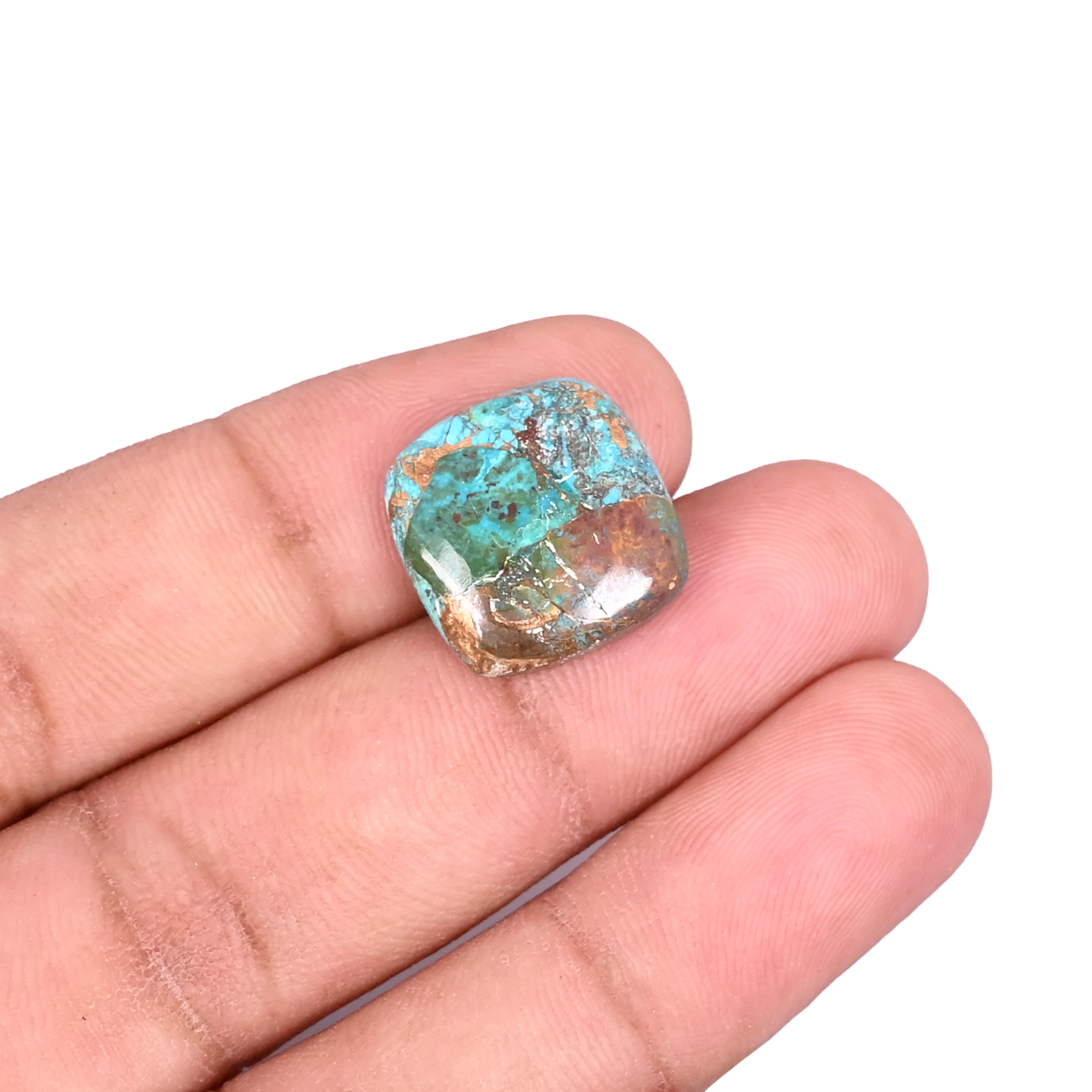 Chrysocolla  107  Carat 16mm Cushion Shape Loose Gemstone