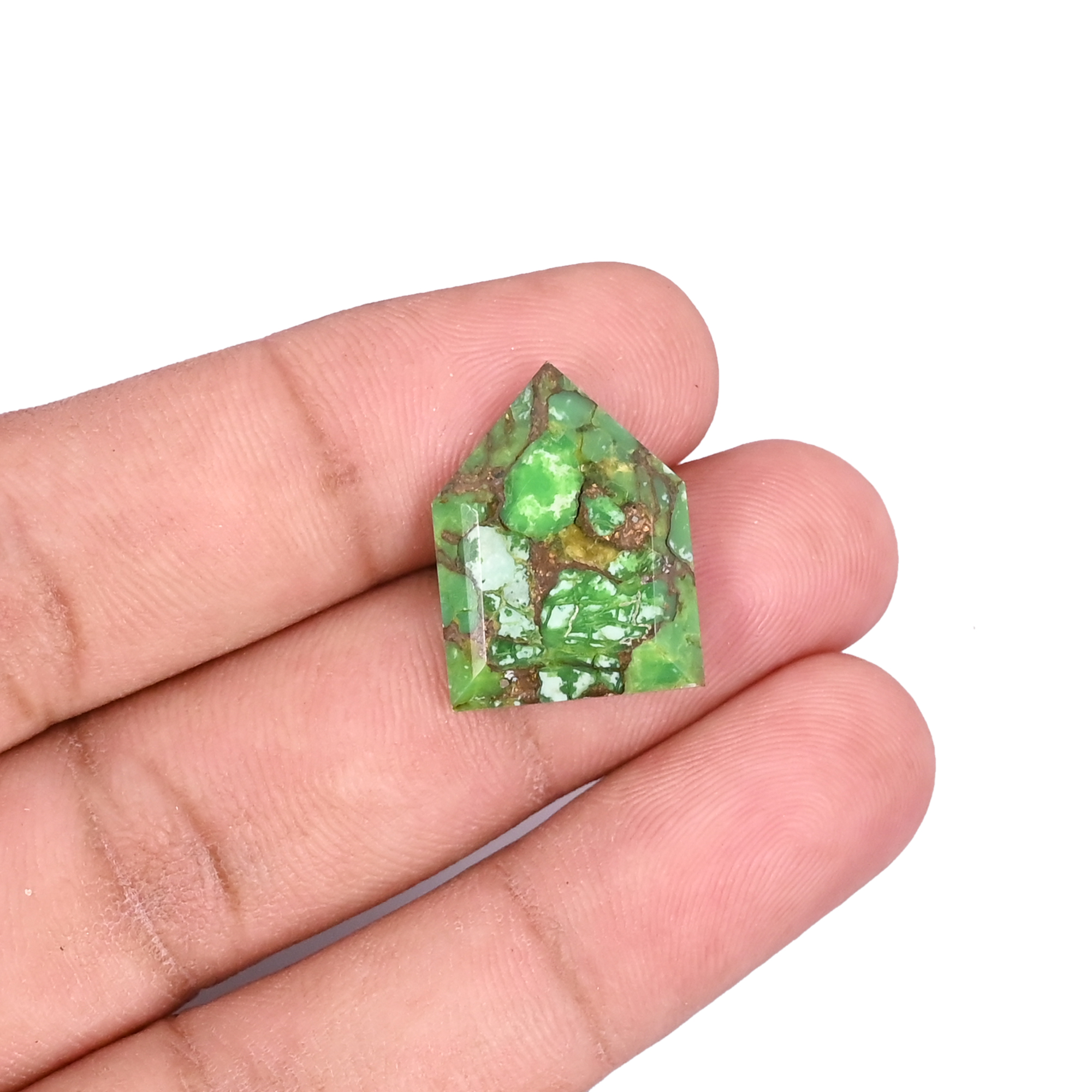 Green Mojave Turquoise 112 Carat 20x15 mm Fancy Shape Loose Gemstone